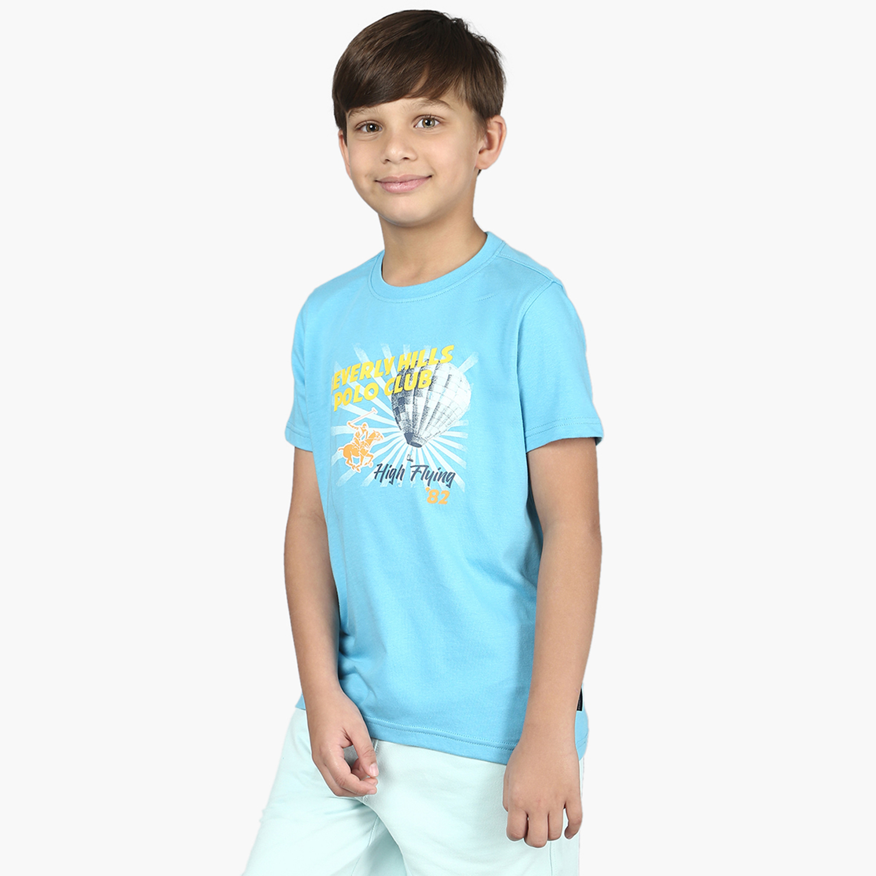 Beverly Hills Polo Club Graphic Print T-shirt with Short Sleeves and Round Neck-boys-clothing-tshirtsandpolos-image-7