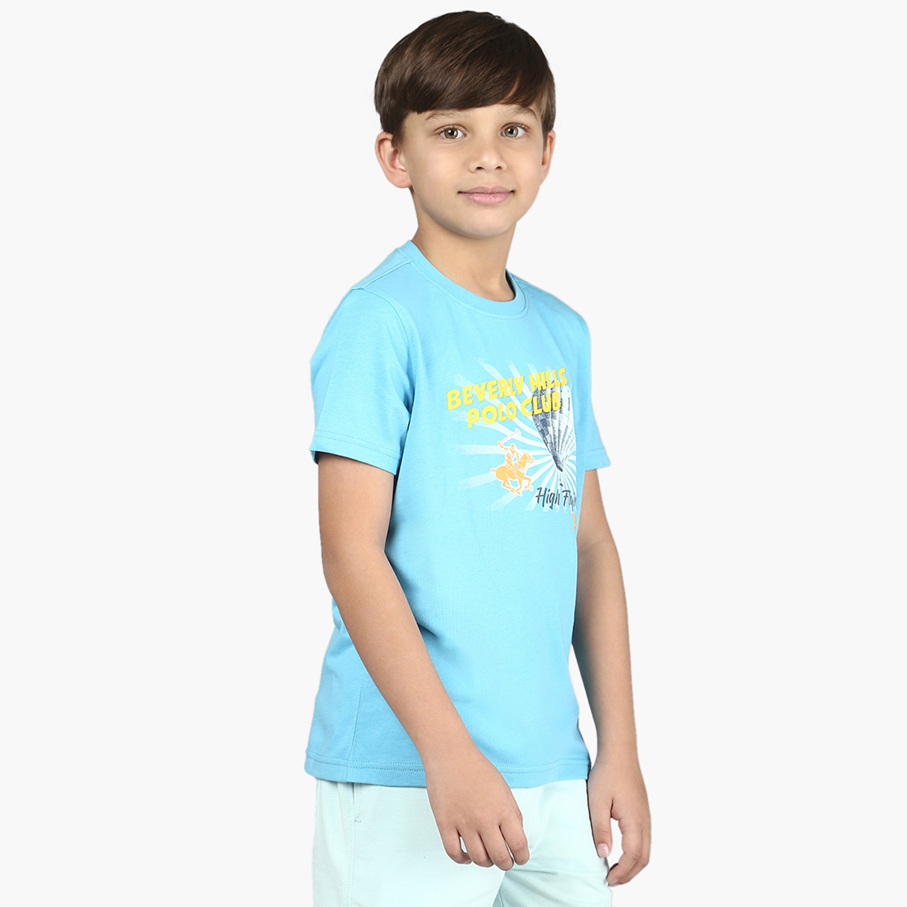 Beverly Hills Polo Club Graphic Print T-shirt with Short Sleeves and Round Neck-boys-clothing-tshirtsandpolos-image-8