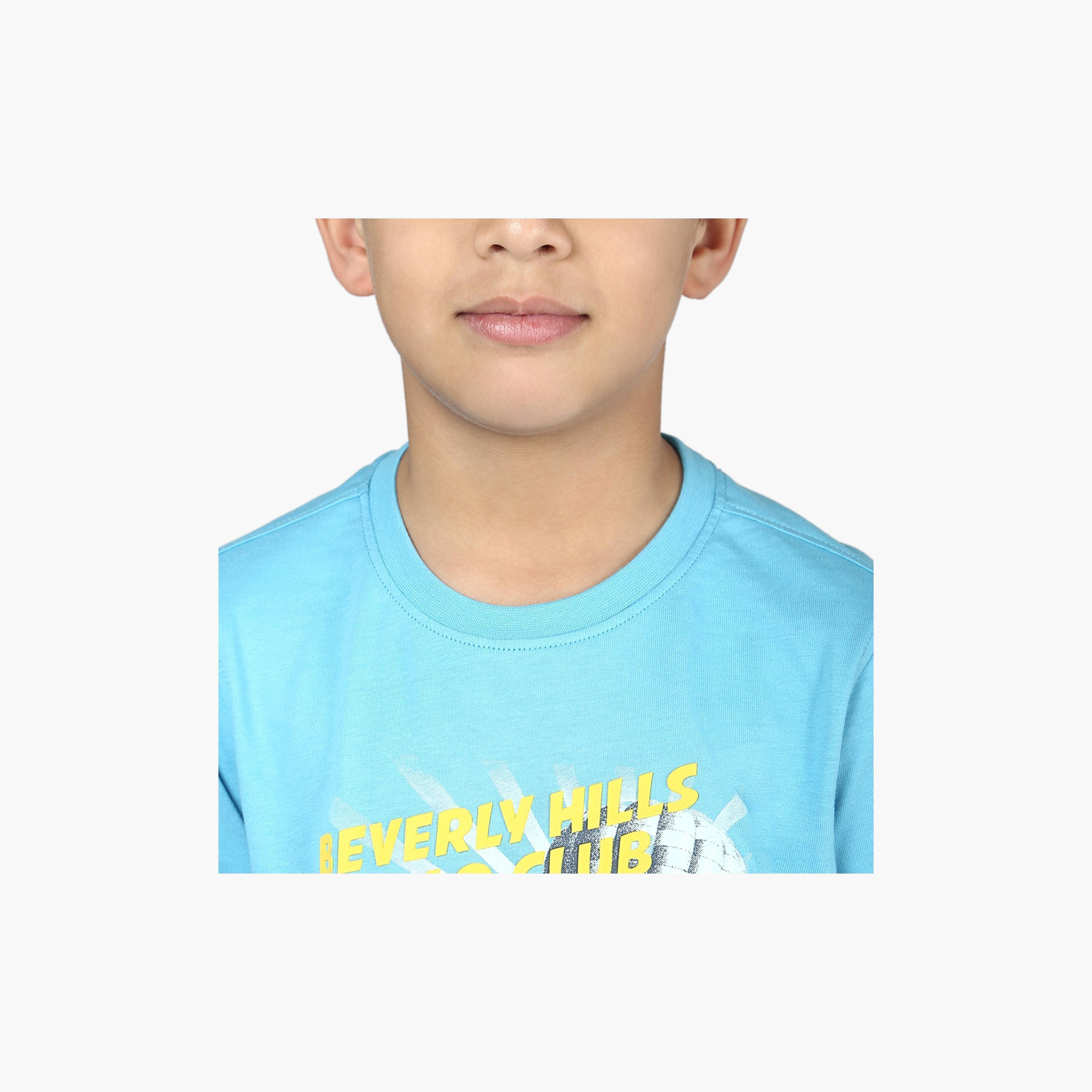 Beverly Hills Polo Club Graphic Print T-shirt with Short Sleeves and Round Neck-boys-clothing-tshirtsandpolos-image-10