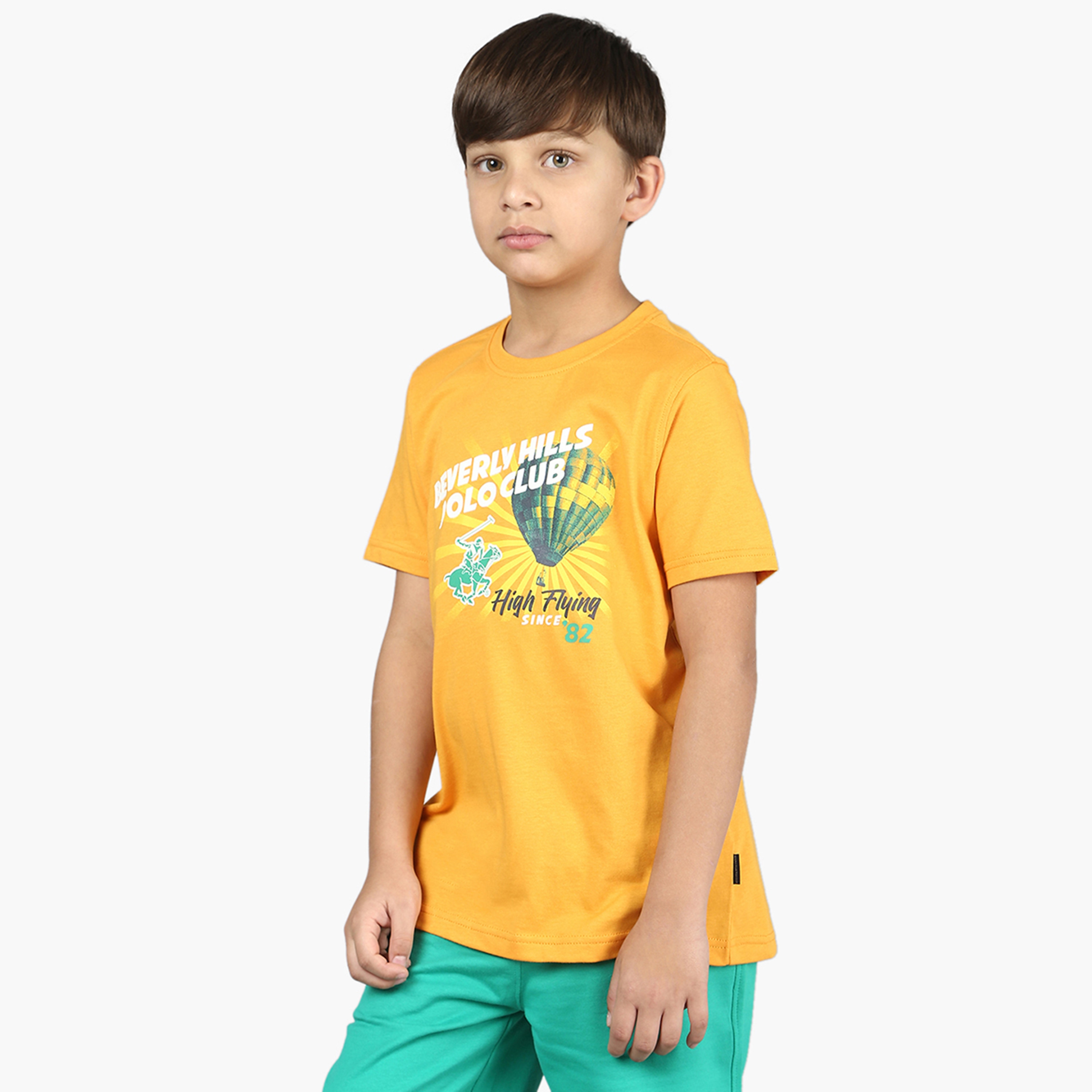 Beverly Hills Polo Club Graphic Print T-shirt with Short Sleeves and Round Neck-boys-clothing-tshirtsandpolos-image-2