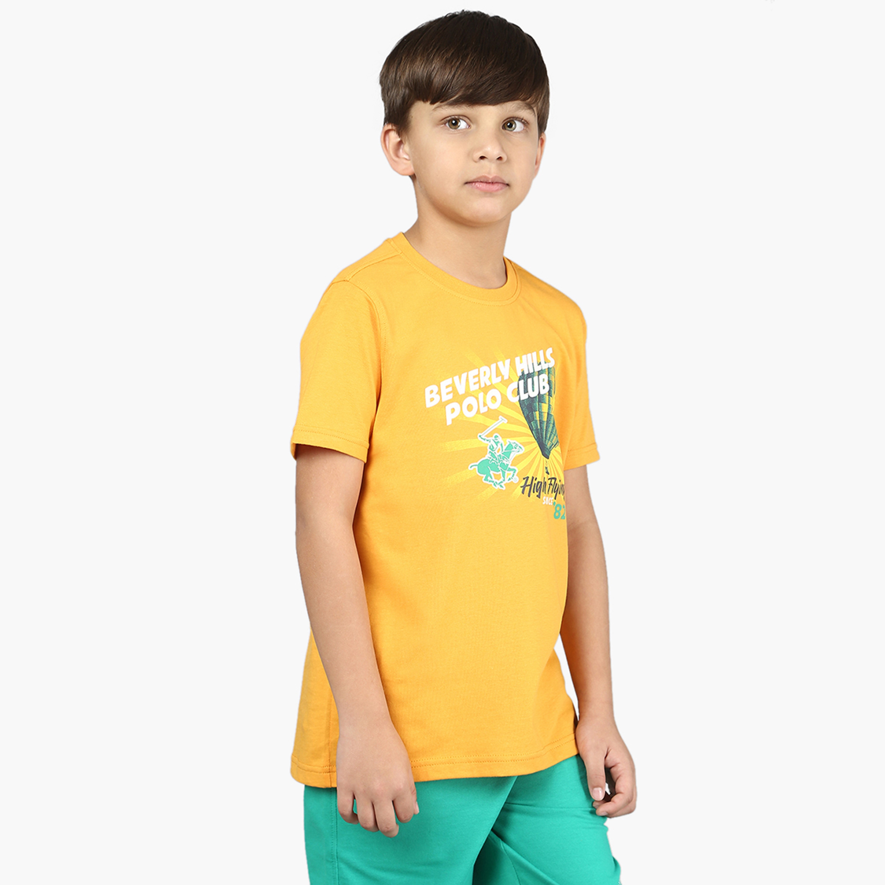 Beverly Hills Polo Club Graphic Print T-shirt with Short Sleeves and Round Neck-boys-clothing-tshirtsandpolos-image-3