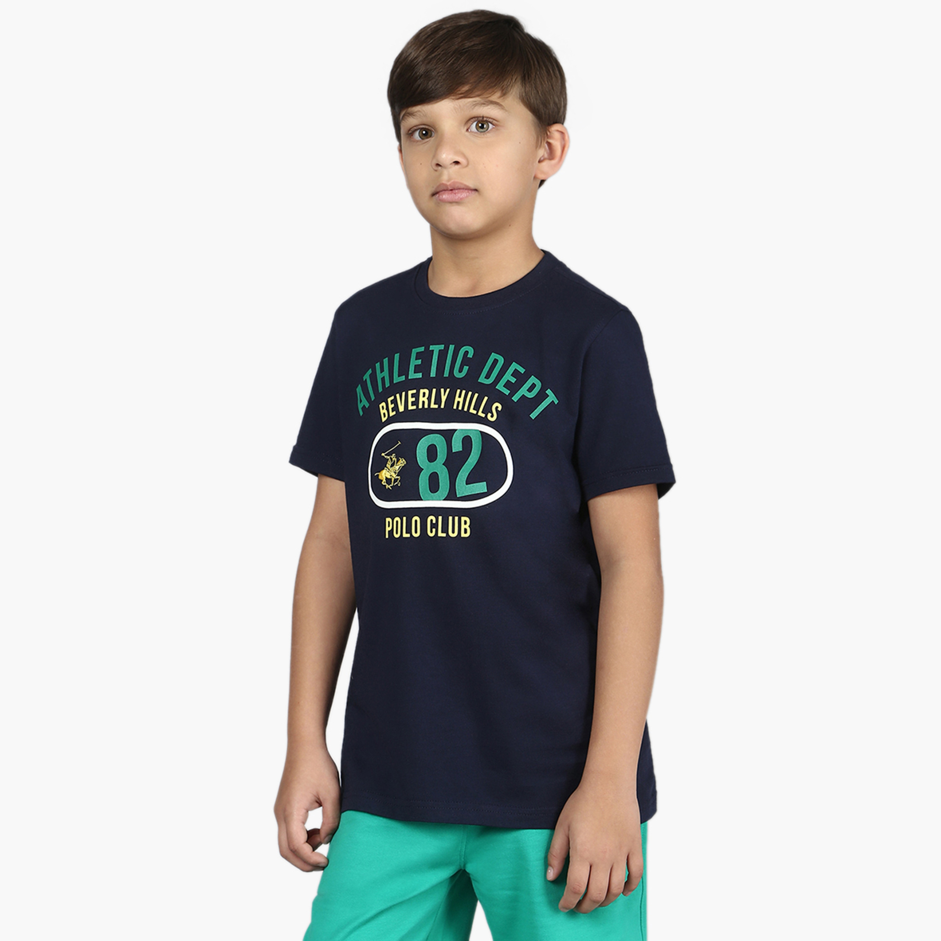 تيشيرت بياقة ضيقة وطبعات تايبوجرافيك من بيفرلي هيلز بولو كلوب-boys-clothing-tshirtsandpolos-image-2
