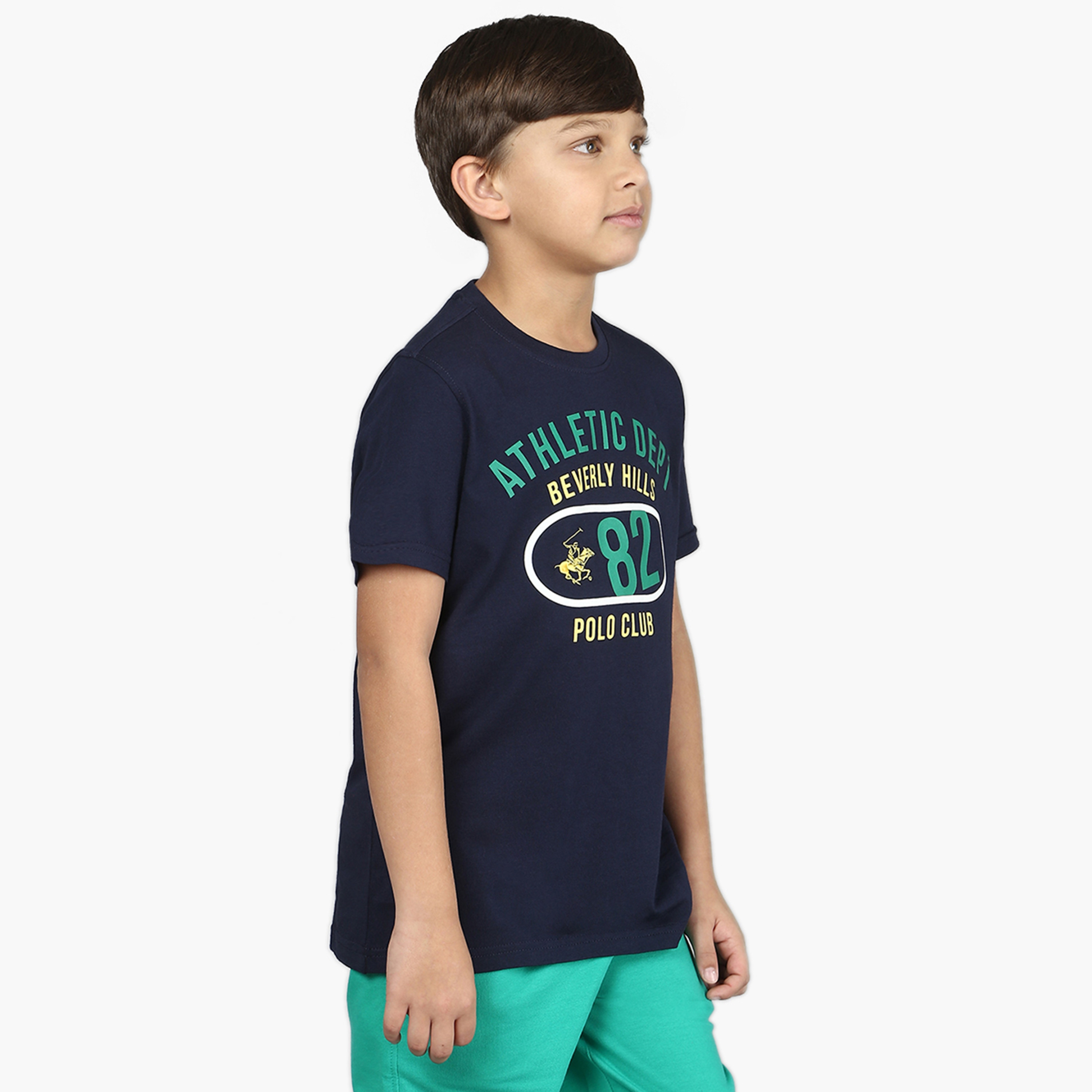تيشيرت بياقة ضيقة وطبعات تايبوجرافيك من بيفرلي هيلز بولو كلوب-boys-clothing-tshirtsandpolos-image-3