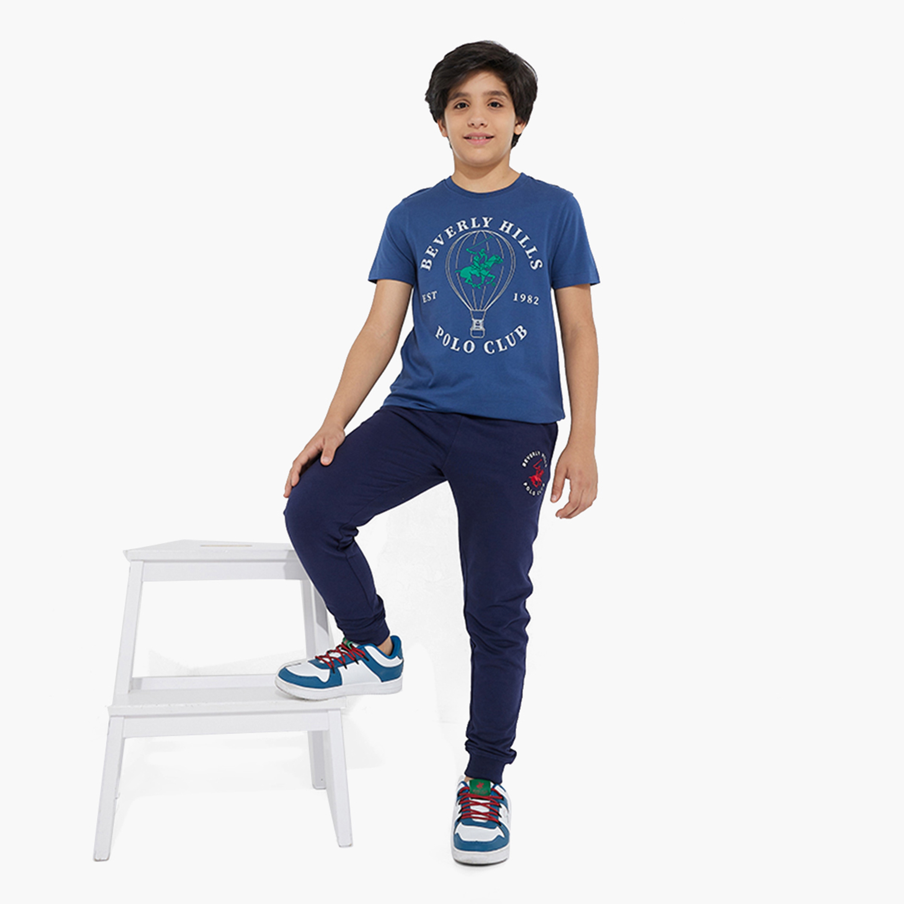 Beverly Hills Polo Club Printed Crew Neck T-shirt with Short Sleeves-boys-clothing-tshirtsandpolos-image-4
