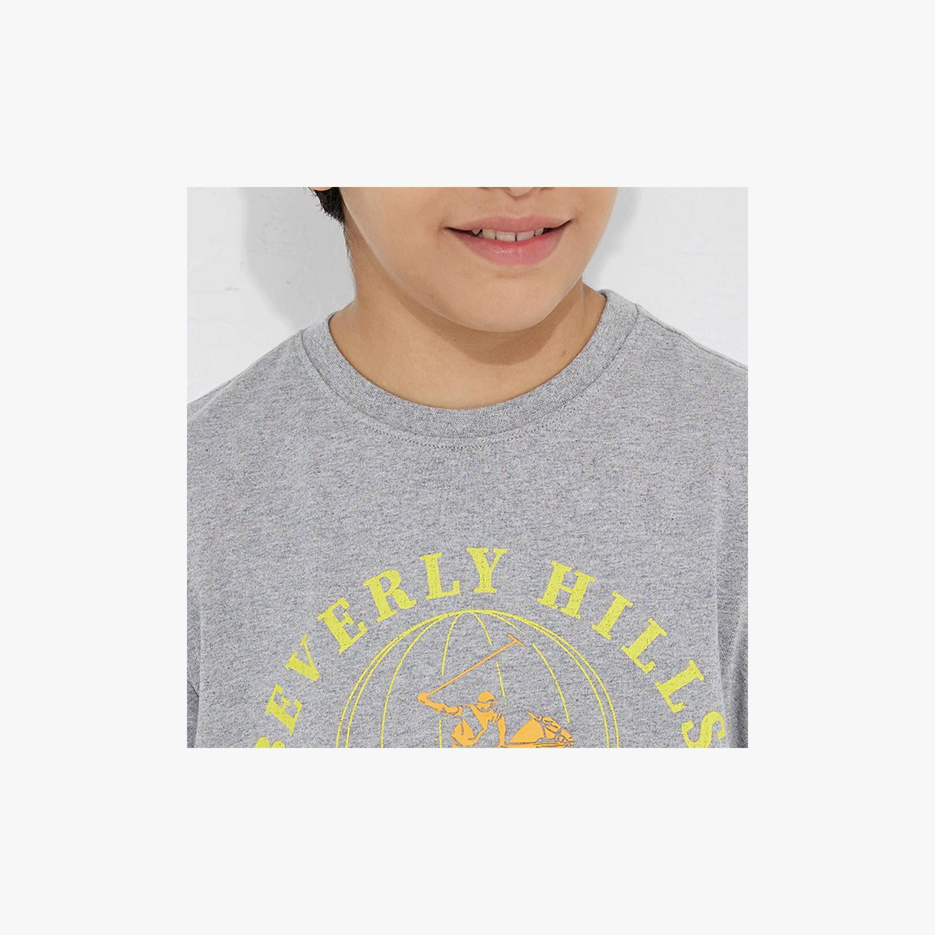 تيشيرت بأكمام قصيرة وياقة ضيقة وطبعات من بيفرلي هيلز بولو كلوب-boys-clothing-tshirtsandpolos-image-7