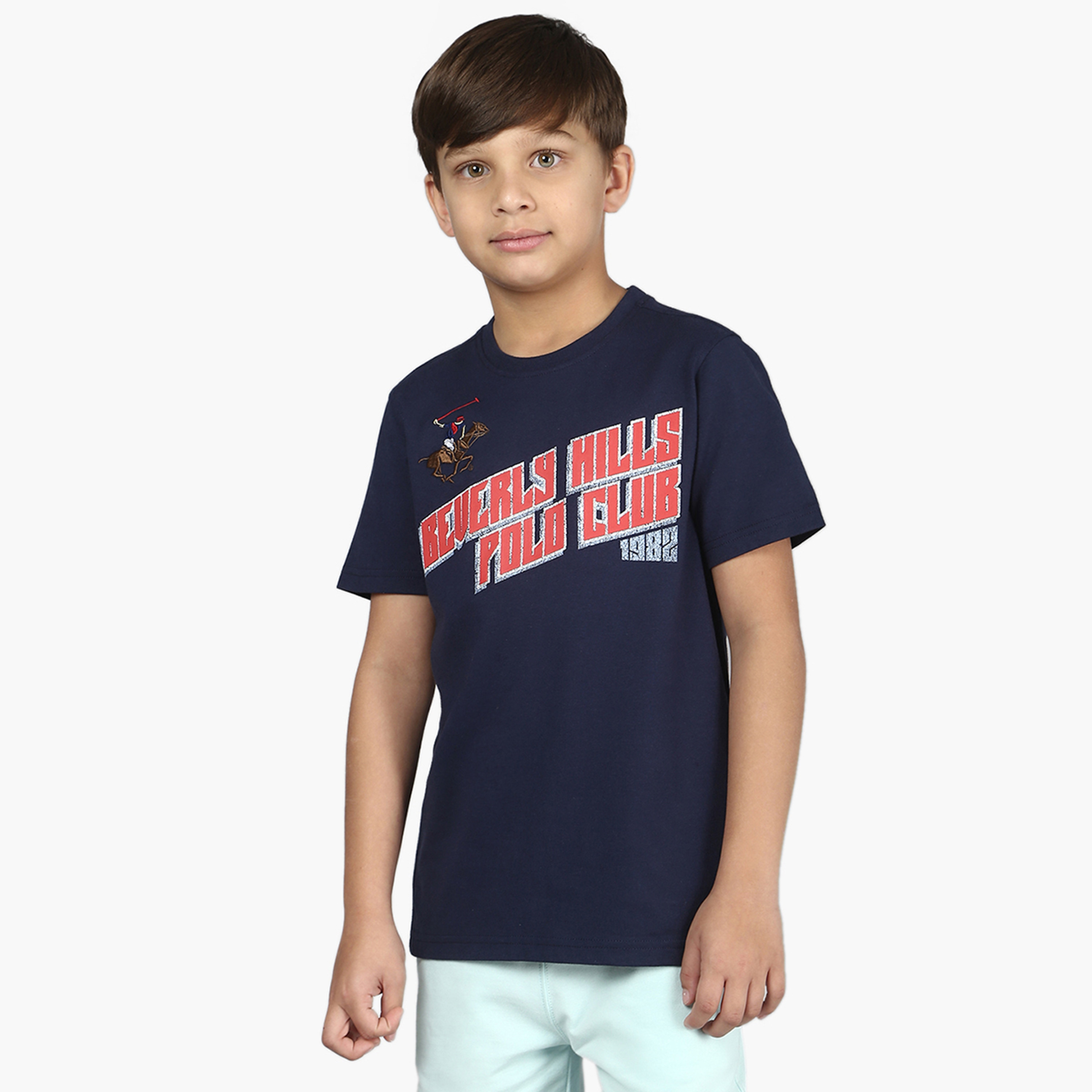Beverly Hills Polo Club Embroidered T-shirt with Short Sleeves-boys-clothing-tshirtsandpolos-image-1
