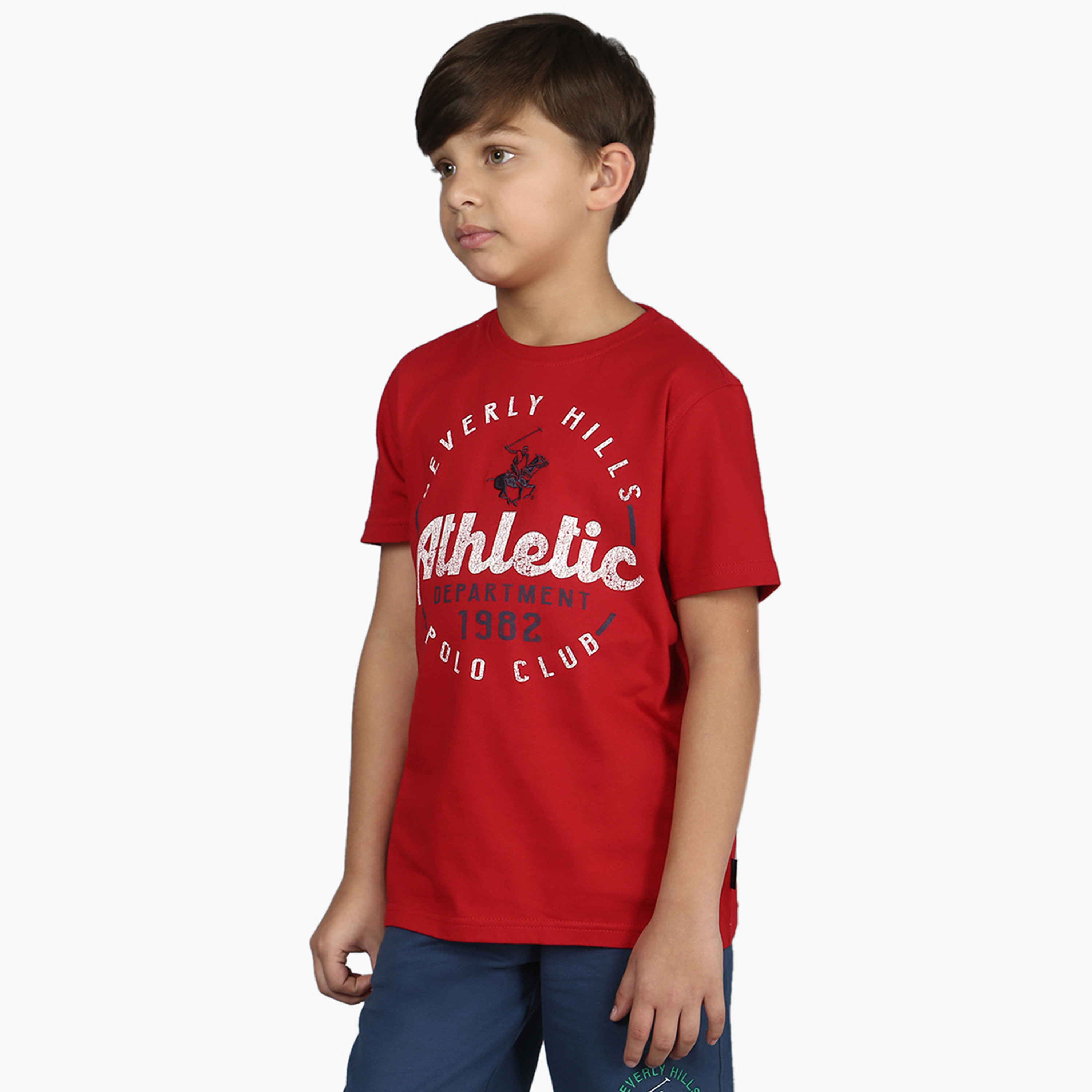 تيشيرت بياقة ضيقة وطبعات تايبوجرافيك من بيفرلي هيلز بولو كلوب-boys-clothing-tshirtsandpolos-image-2