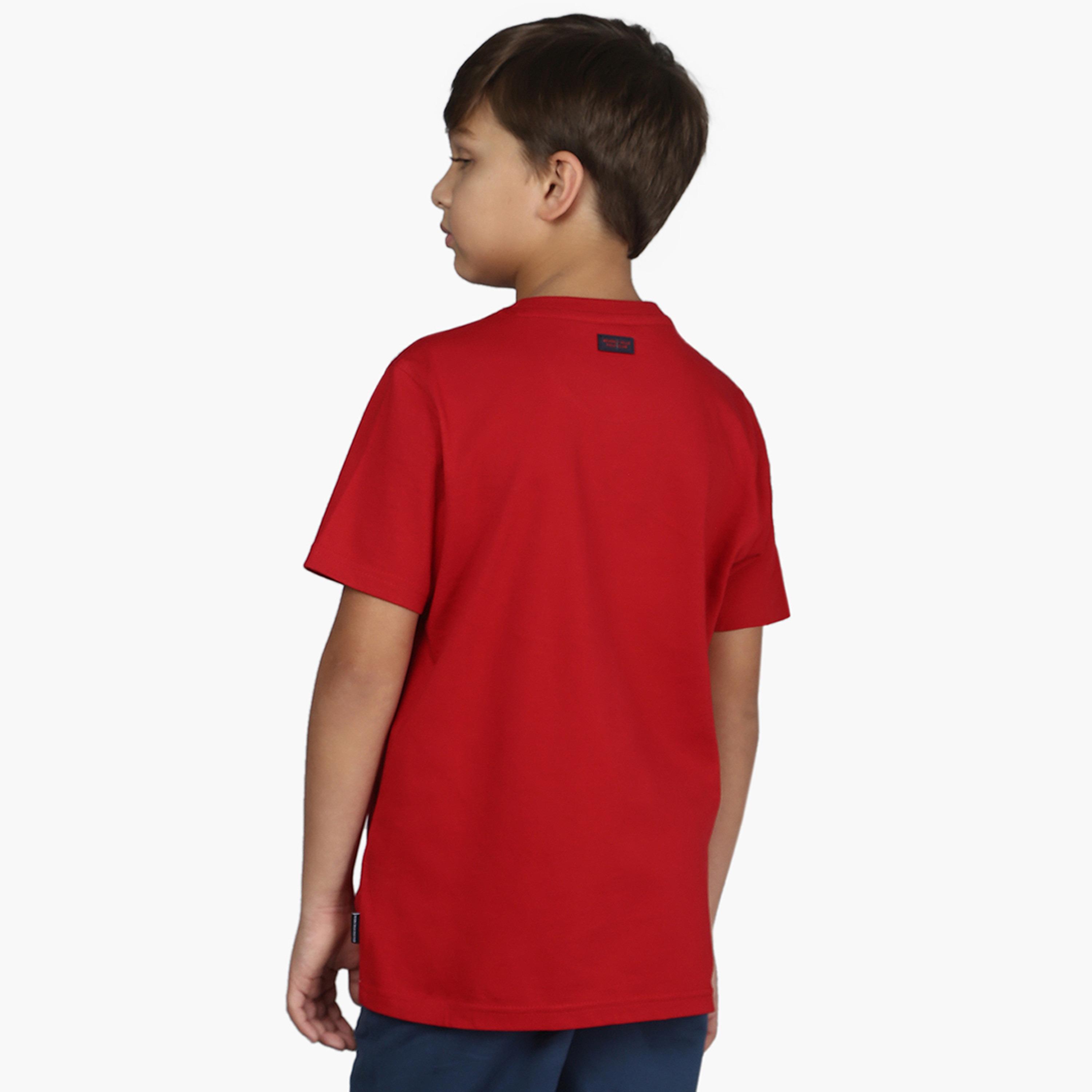 Beverly Hills Polo Club Typographic Print T-shirt with Crew Neck-boys-clothing-tshirtsandpolos-image-4