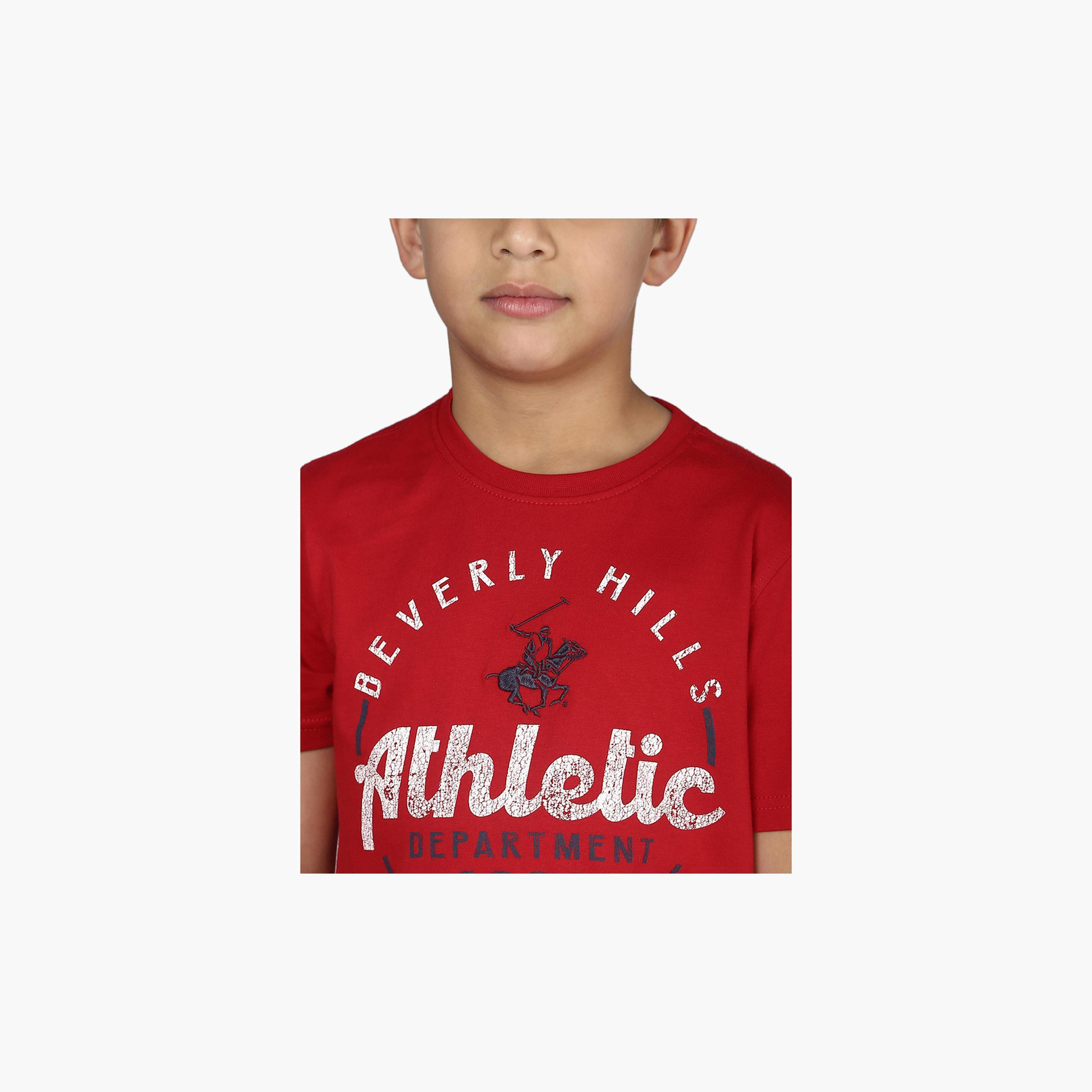 تيشيرت بياقة ضيقة وطبعات تايبوجرافيك من بيفرلي هيلز بولو كلوب-boys-clothing-tshirtsandpolos-image-5