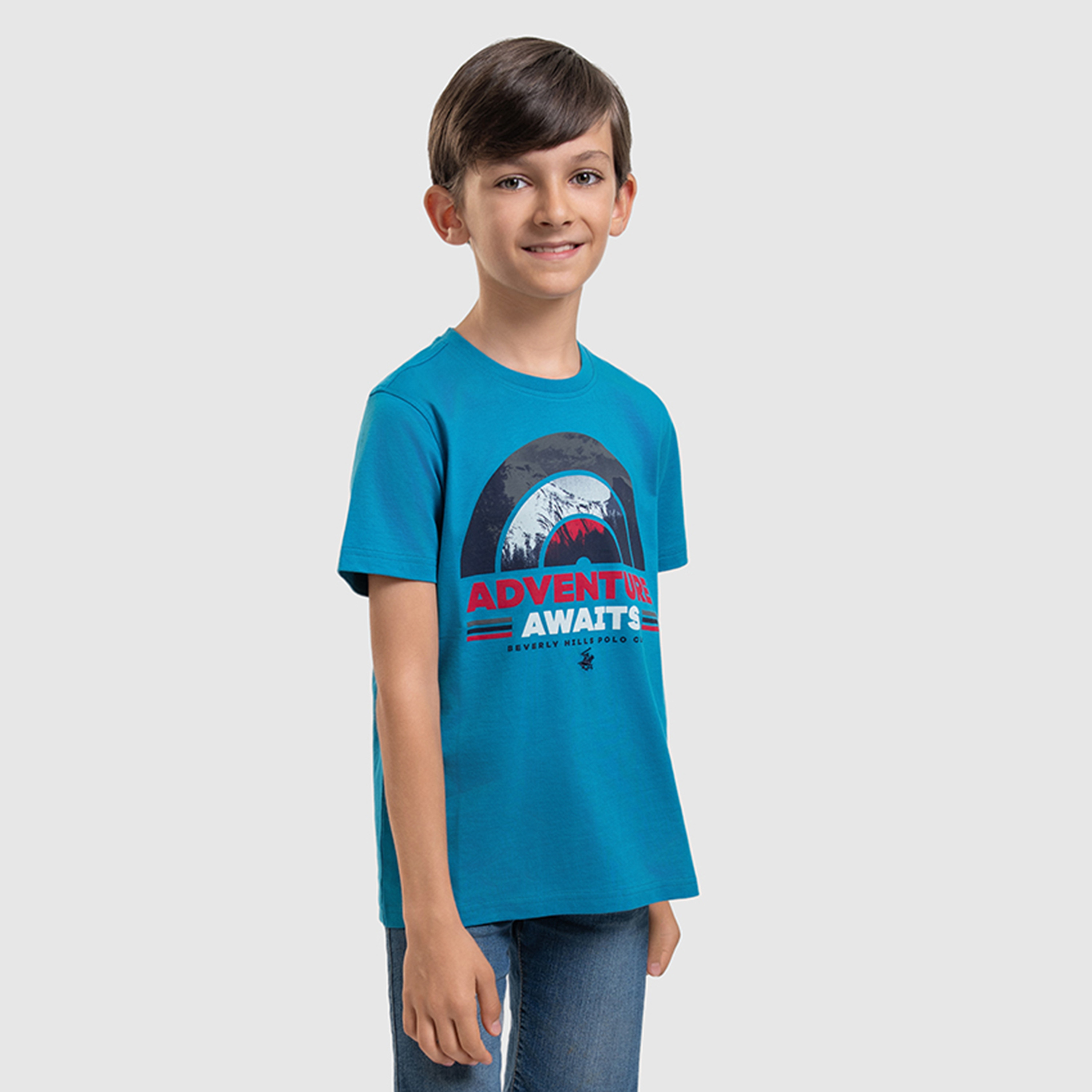 تيشيرت بياقة دائرية بتفاصيل شعار من القطن من بيفرلي هيلز بولو كلوب-boys-clothing-tshirtsandpolos-image-3
