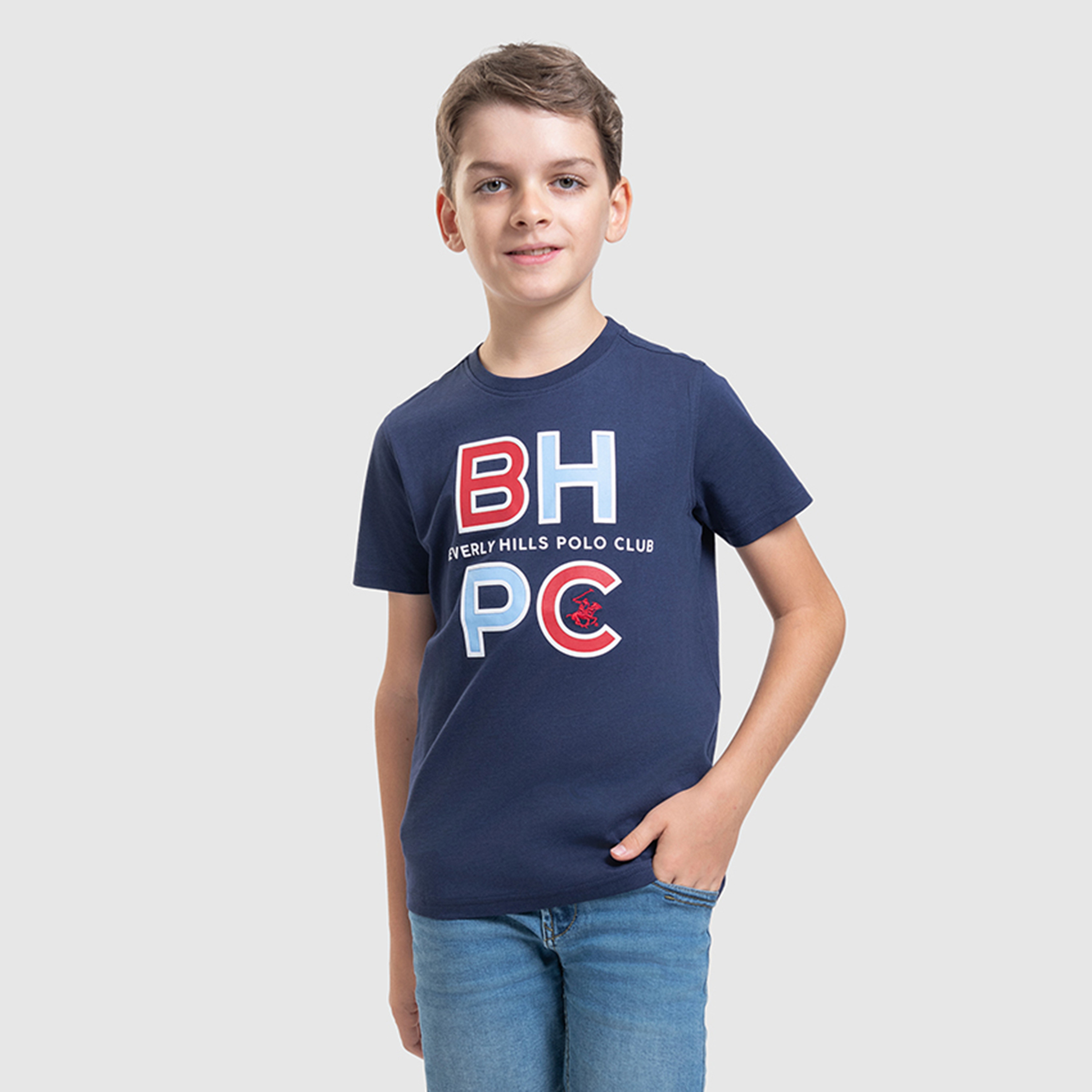 Beverly Hills Polo Club Cotton Logo Detail Round Neck T-Shirt-boys-clothing-tshirtsandpolos-image-2