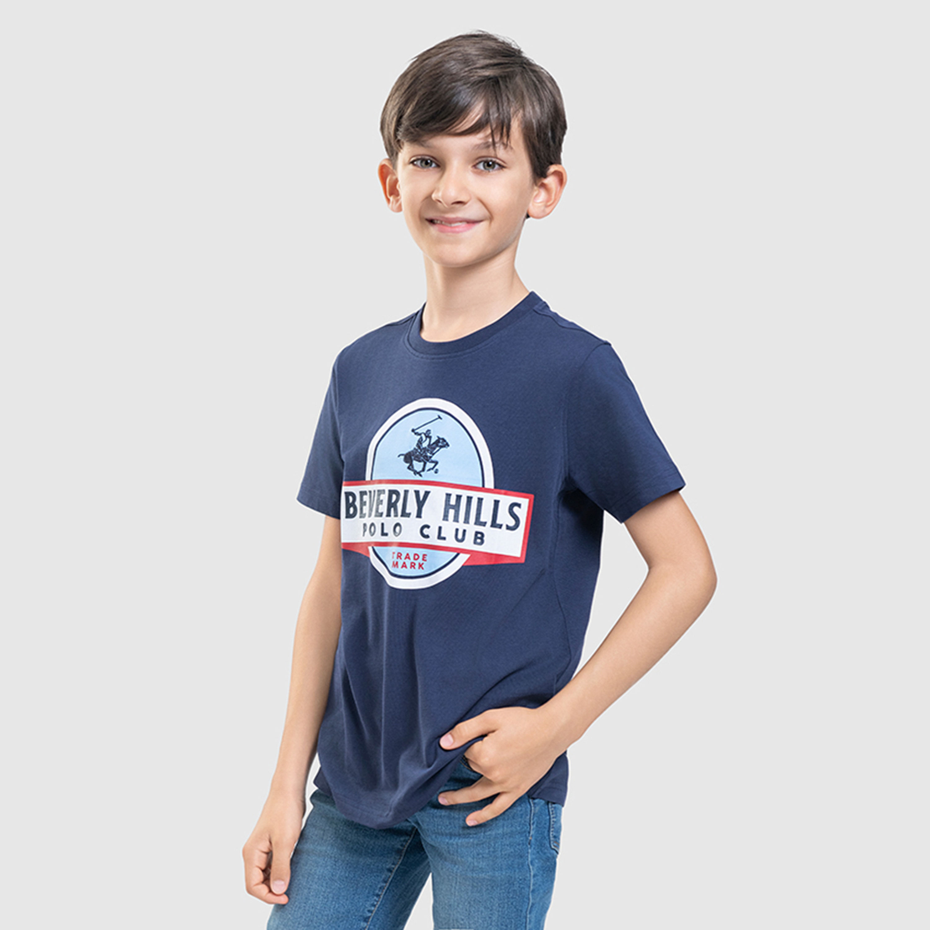 Beverly Hills Polo Club Cotton Logo Detail Round Neck T-Shirt-boys-clothing-tshirtsandpolos-image-2