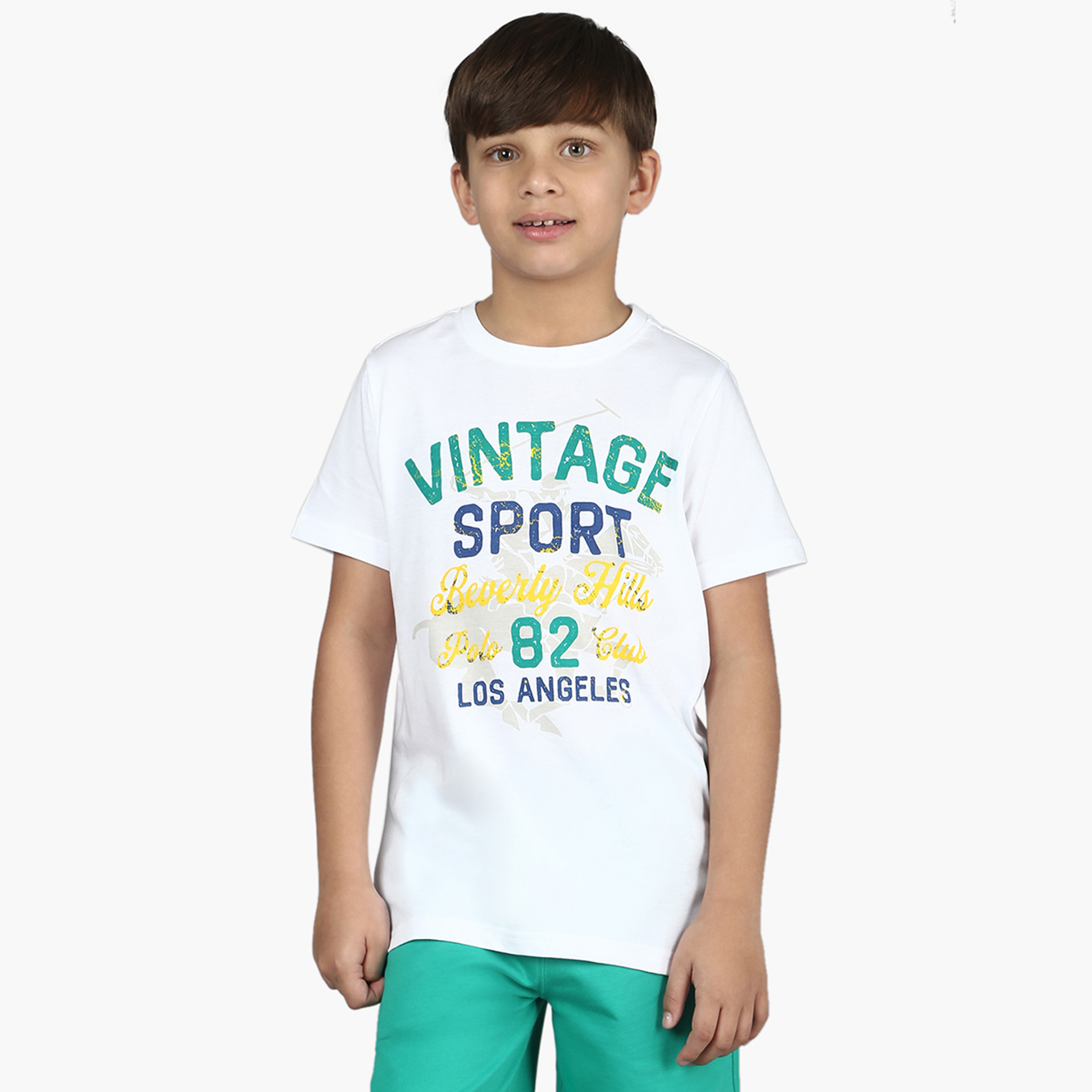 تيشيرت بأكمام قصيرة وياقة مستديرة وطبعات شعار من بيفرلي هيلز بولو كلوب-boys-clothing-tshirtsandpolos-image-5