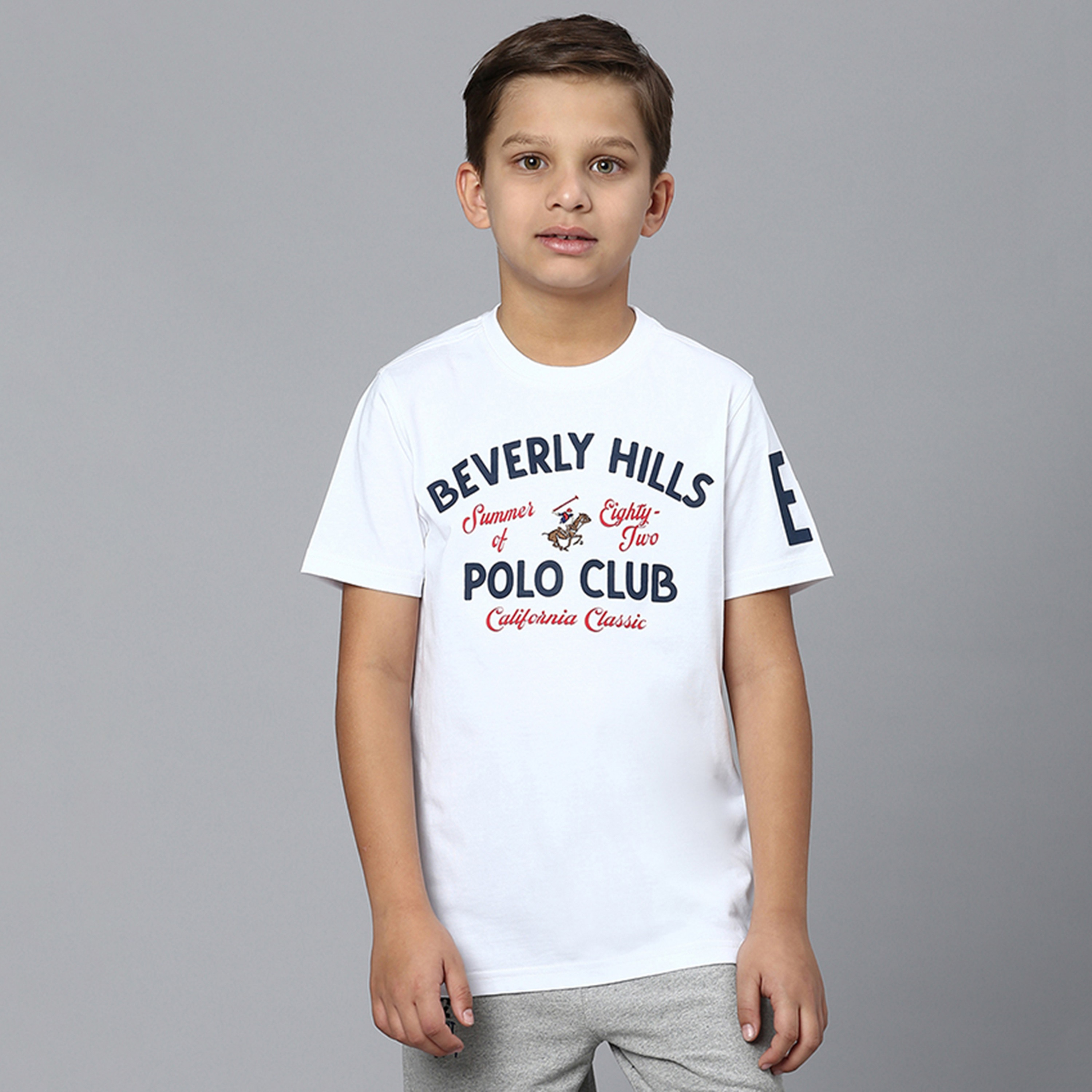 Buy Beverly Hills Polo Club Printed Crew Neck T shirt with Short Sleeves Online Babyshop KSA