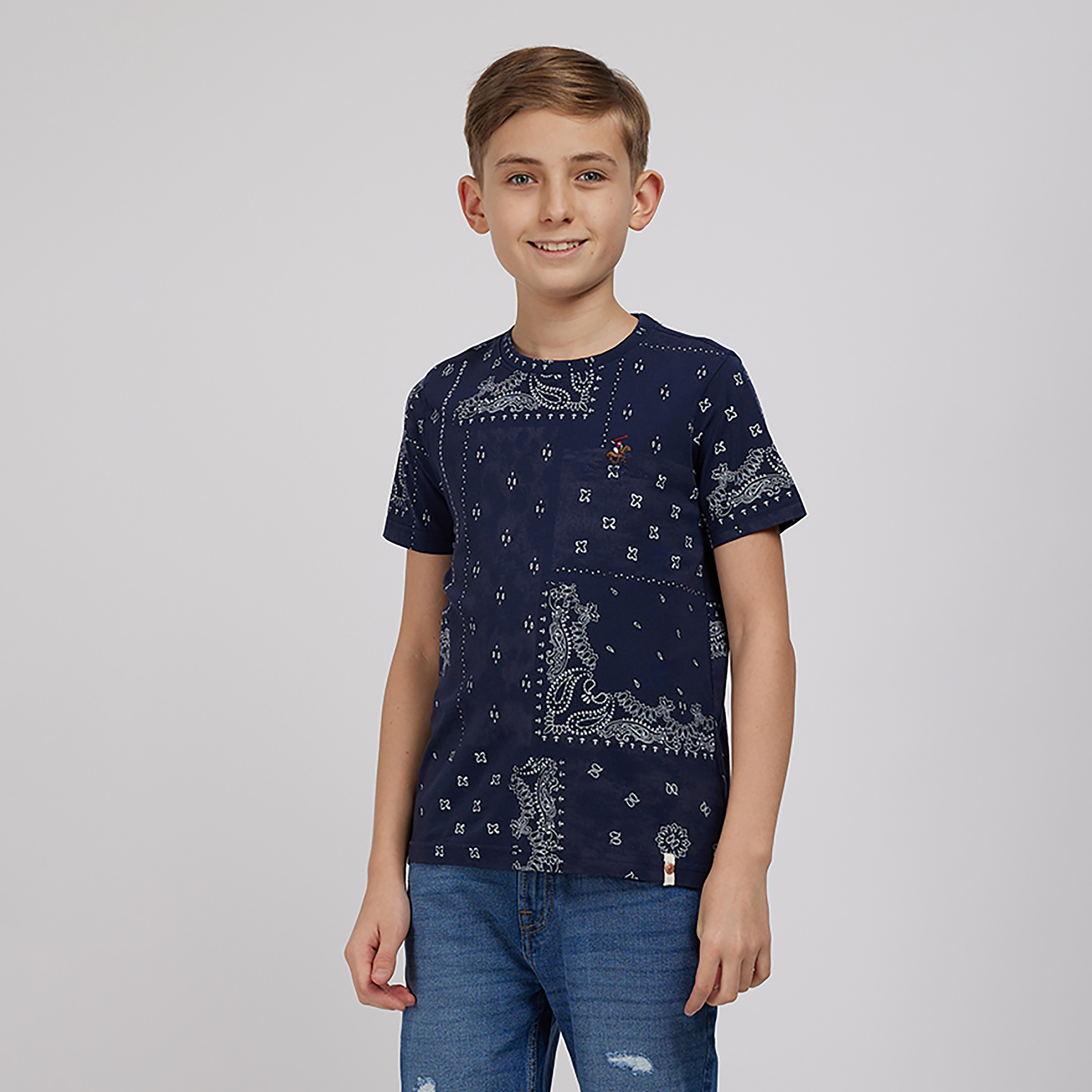 Beverly Hills Polo Club Round Neck Printed T-Shirt-boys-clothing-tshirtsandpolos-image-1