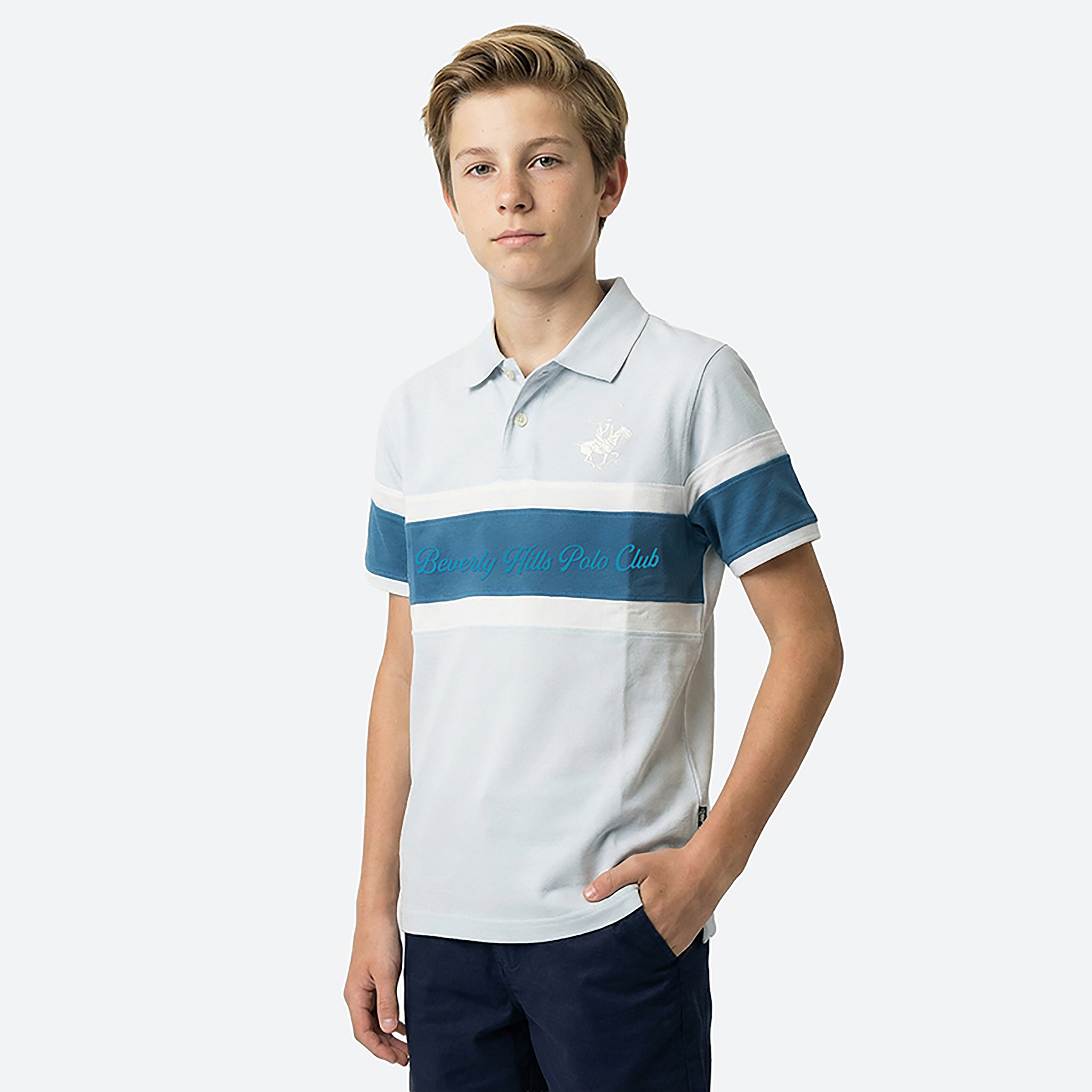 Beverly Hills Polo Club Collared Striped Short Sleeves T-Shirt-baby-boys-clothing-tshirtsandpolos-image-1