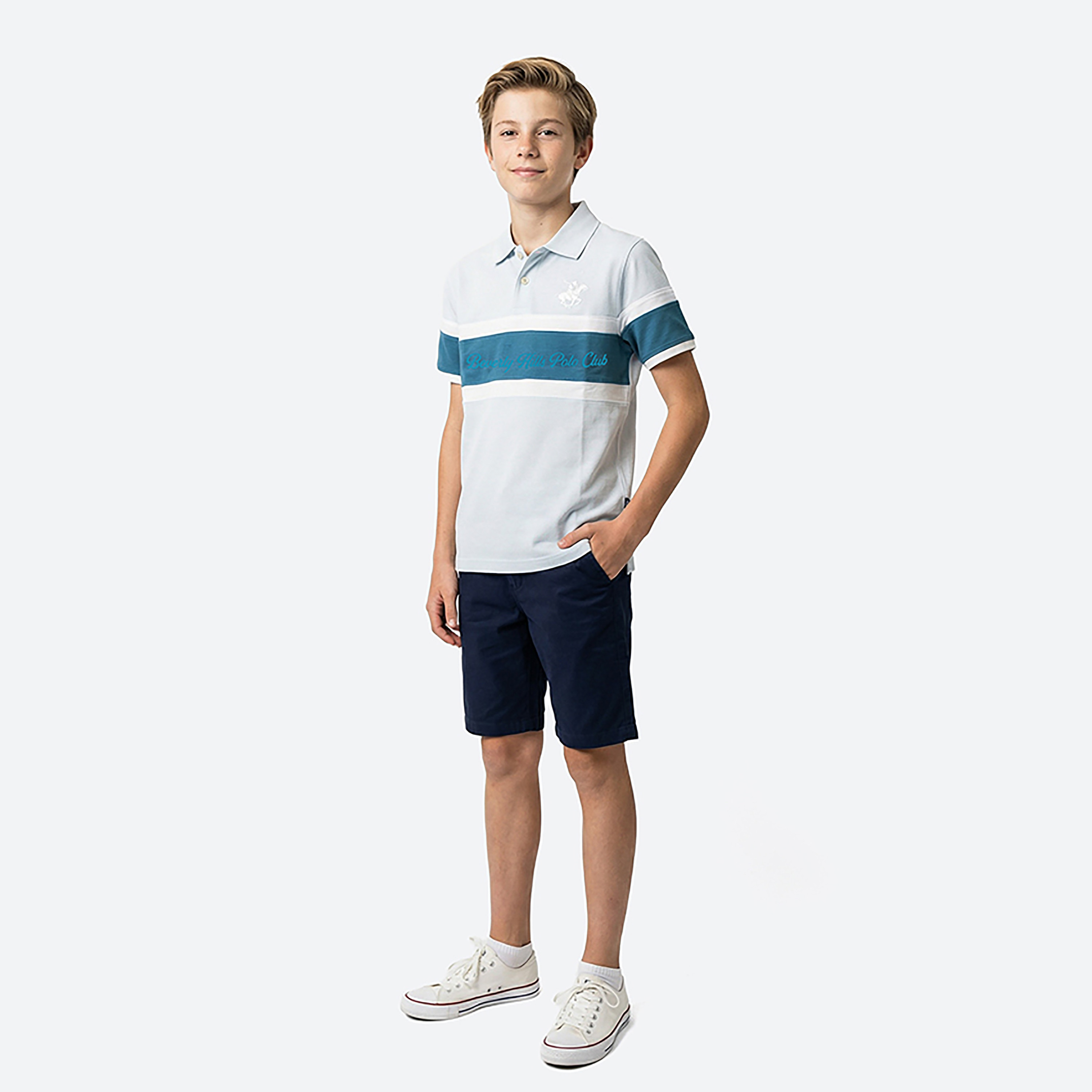 Beverly Hills Polo Club Collared Striped Short Sleeves T-Shirt-baby-boys-clothing-tshirtsandpolos-image-2