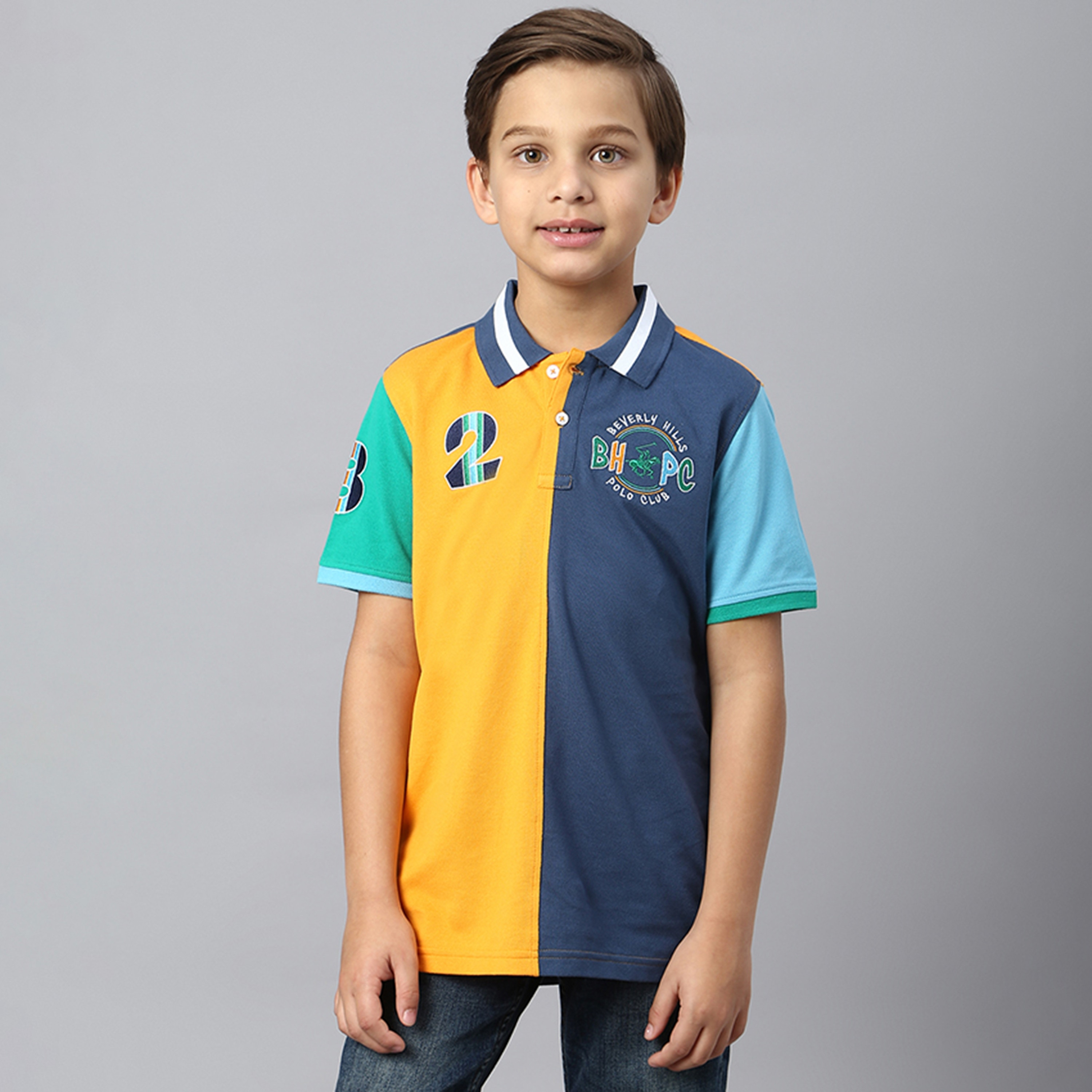 بولو بأكمام قصيرة مزين بشعار كولور بلوكد من بيفرلي هيلز بولو كلوب-boys-clothing-tshirtsandpolos-image-1