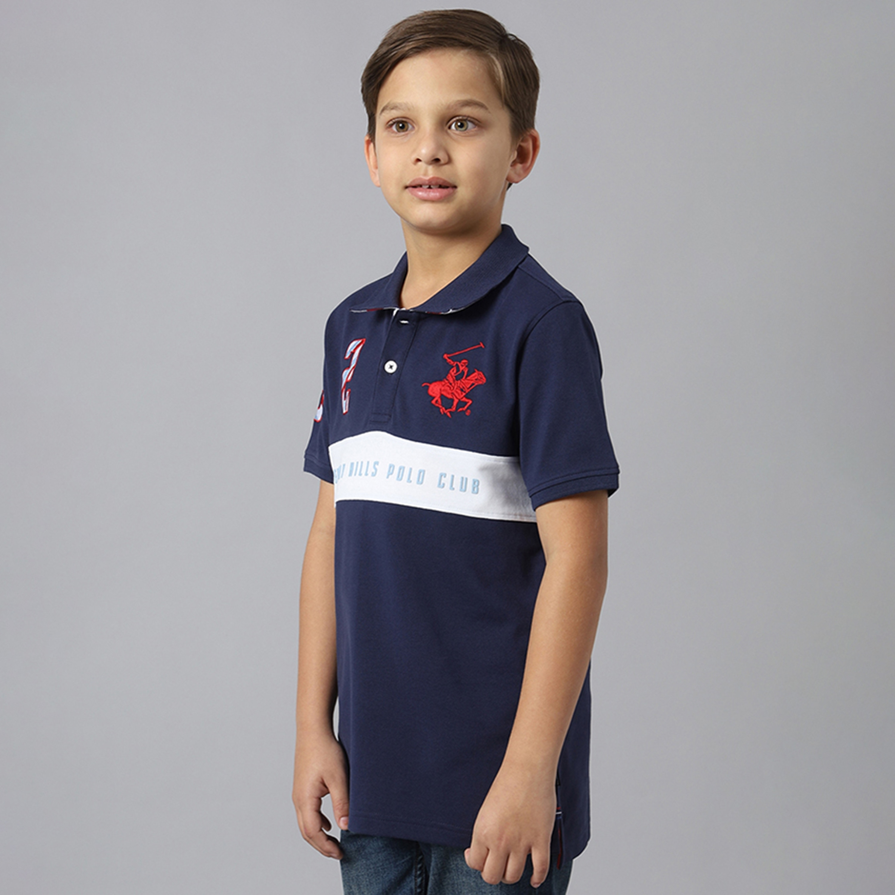 Beverly Hills Polo Club Logo Detailed Short Sleeves Colour Blocked Polo-boys-clothing-tshirtsandpolos-image-2