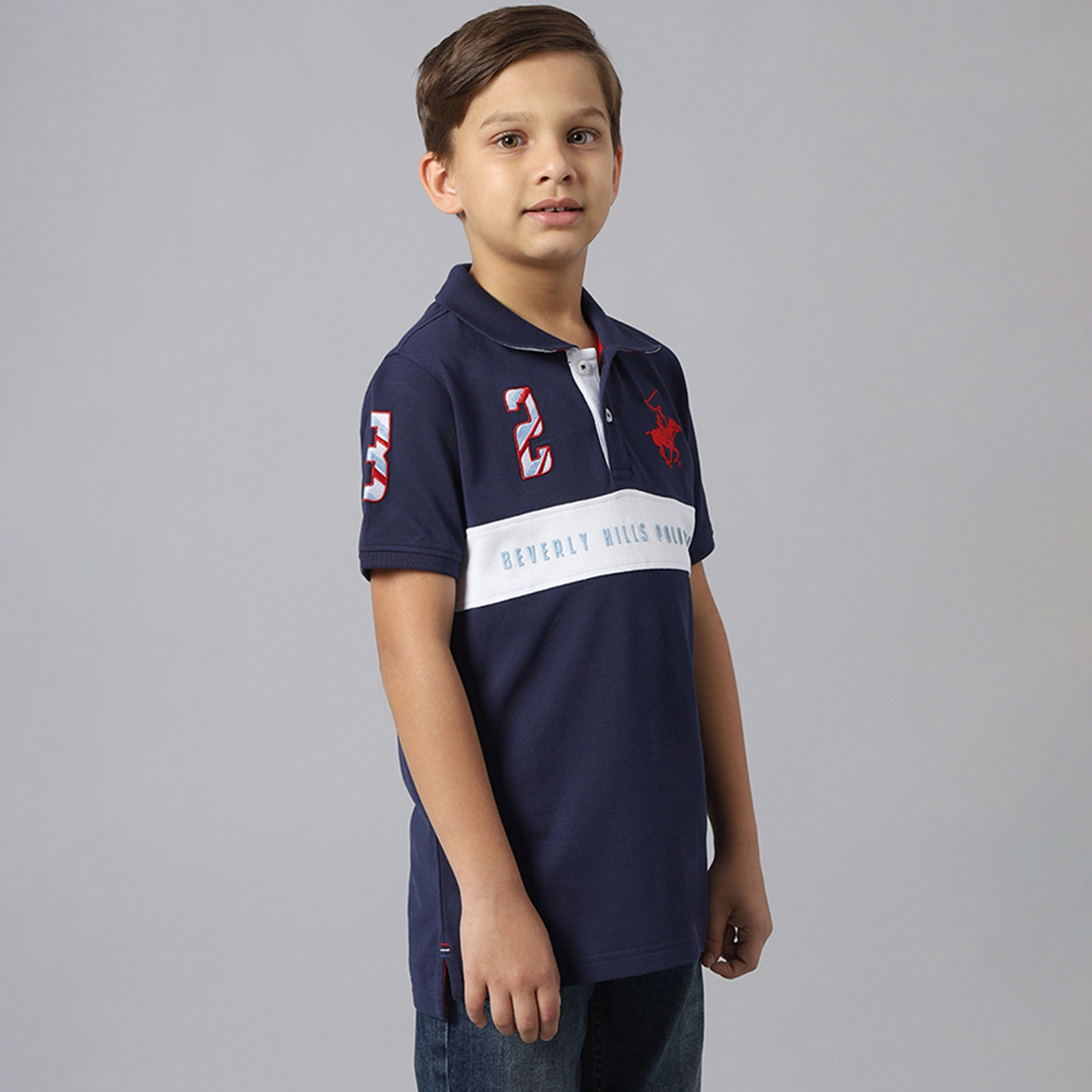 Beverly Hills Polo Club Logo Detailed Short Sleeves Colour Blocked Polo-boys-clothing-tshirtsandpolos-image-3
