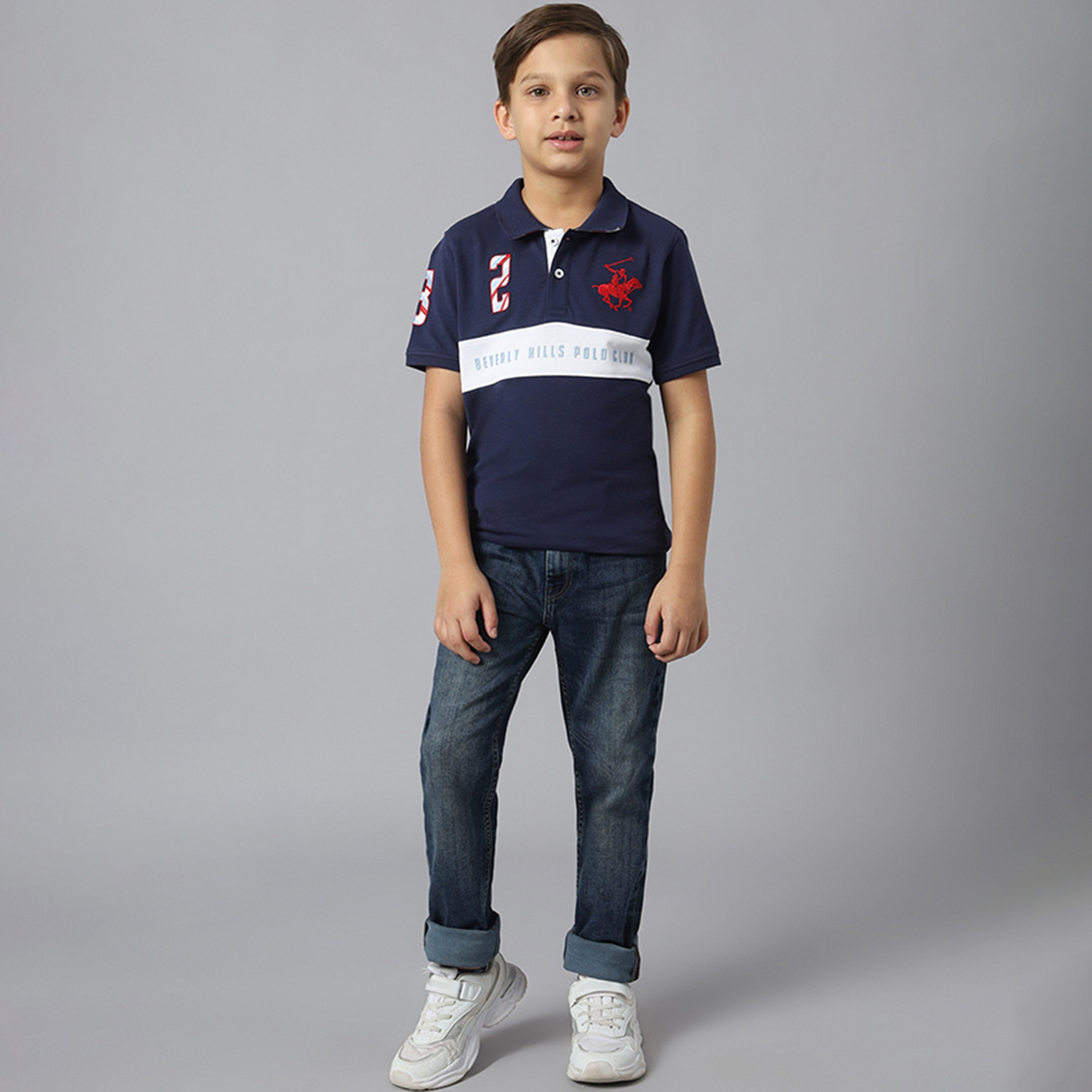 Beverly Hills Polo Club Logo Detailed Short Sleeves Colour Blocked Polo-boys-clothing-tshirtsandpolos-image-4