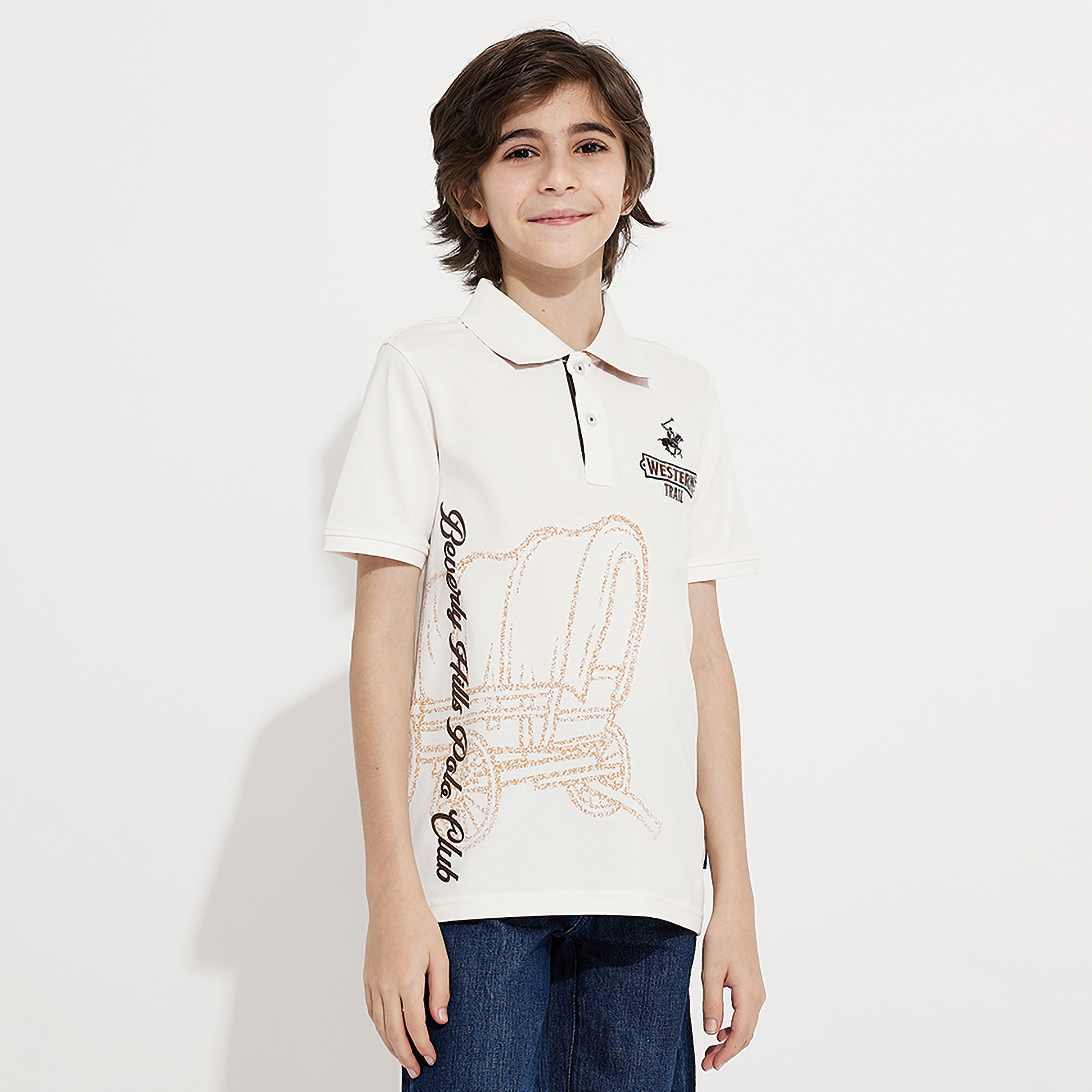 Buy Beverly Hills Polo Club Printed Short Sleeves Polo T Shirt Online Babyshop KSA