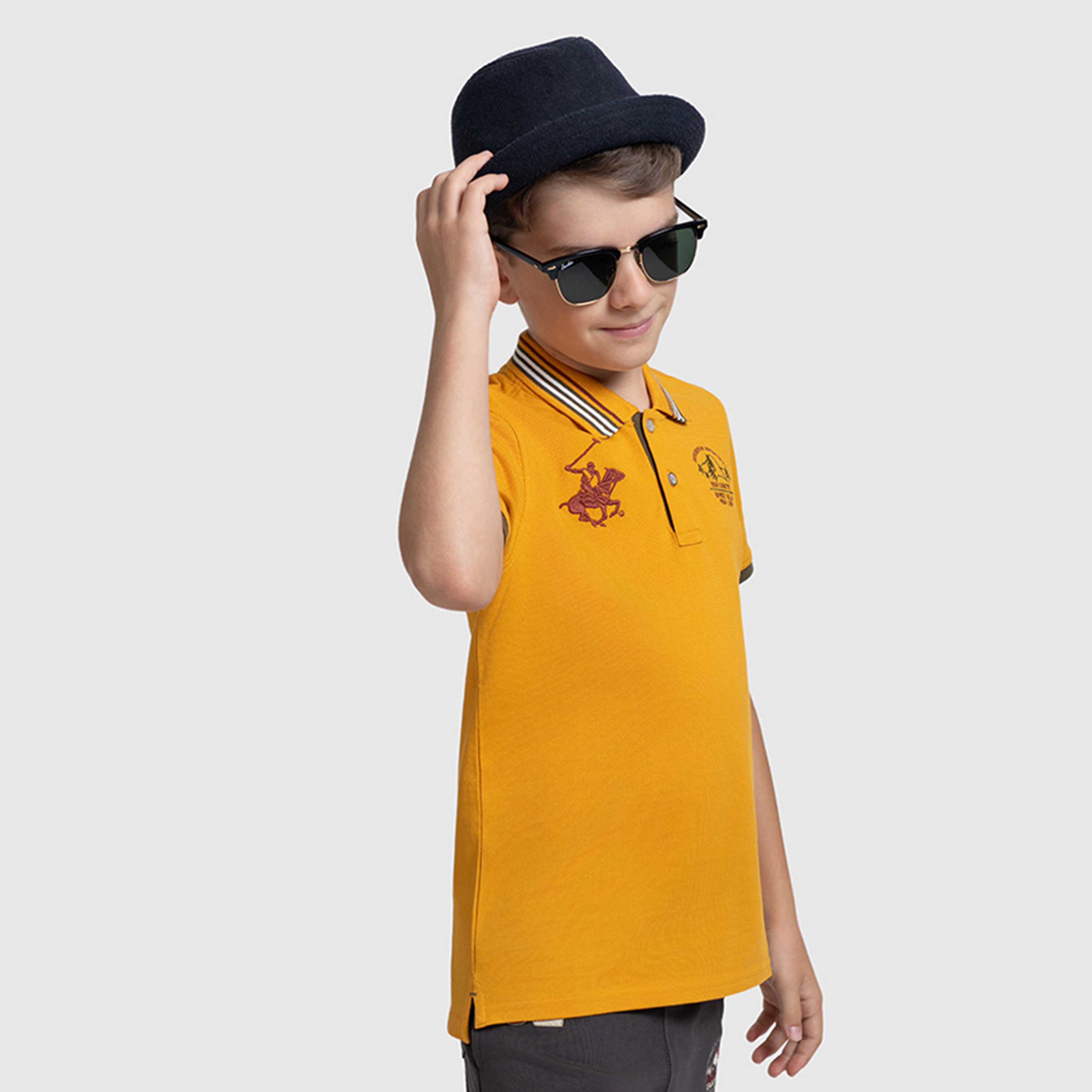 تيشيرت بياقة بولو سادة من القطن من بيفرلي هيلز بولو كلوب-boys-clothing-tshirtsandpolos-image-3
