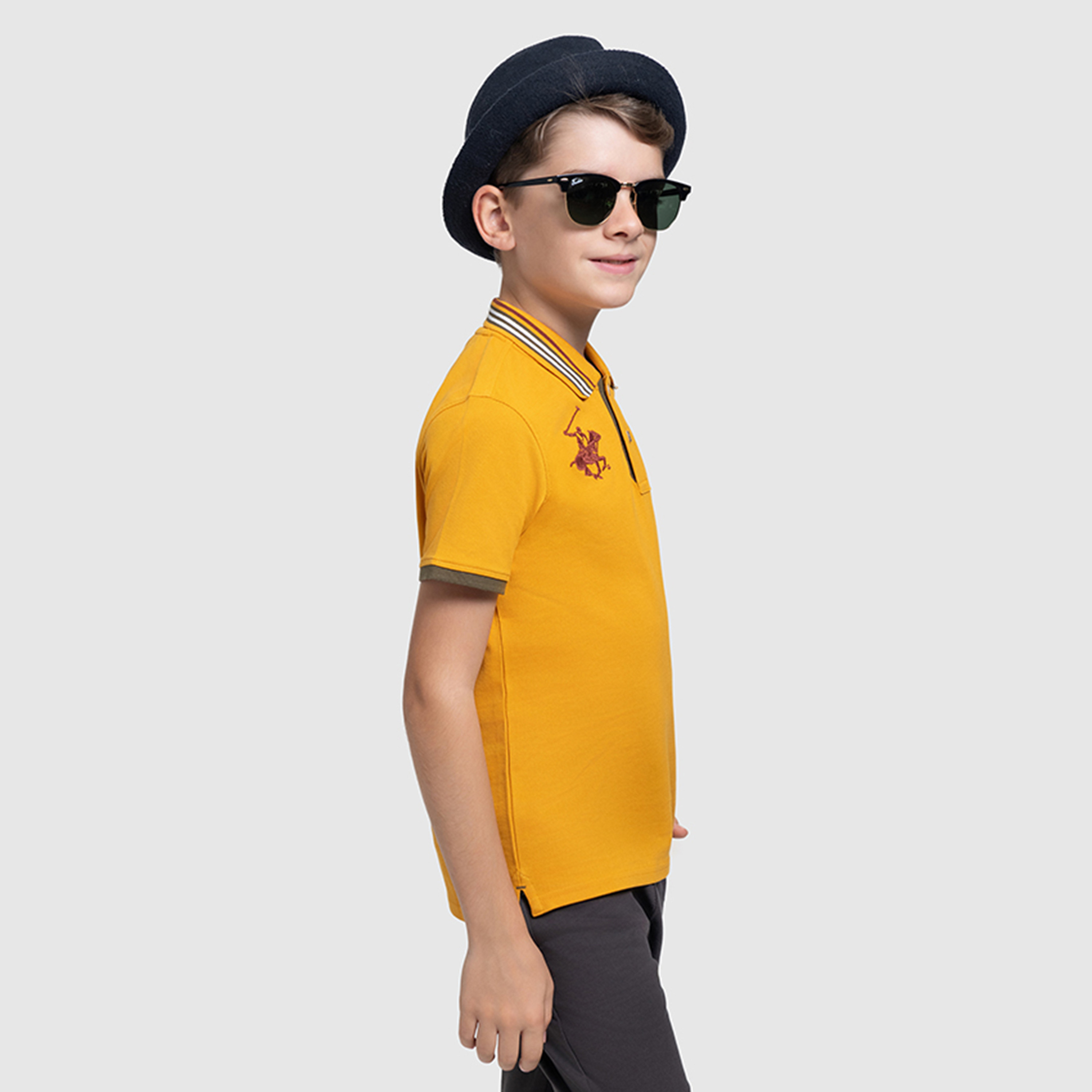 تيشيرت بياقة بولو سادة من القطن من بيفرلي هيلز بولو كلوب-boys-clothing-tshirtsandpolos-image-4