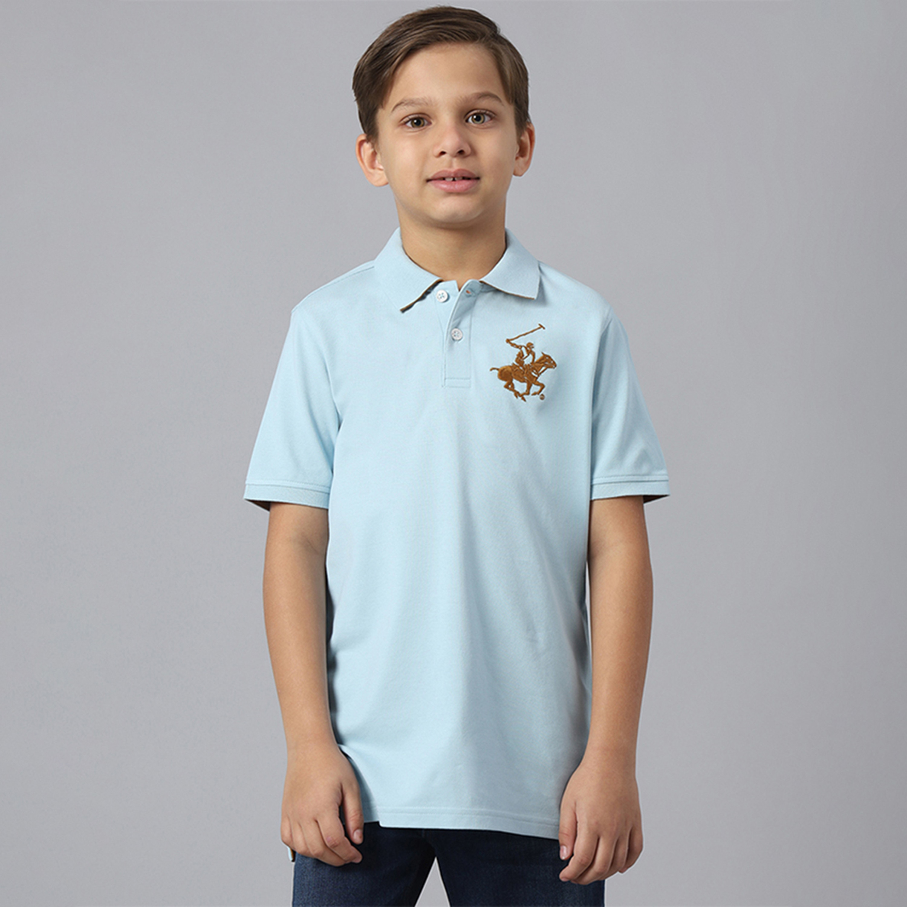 تيشيرت بولو بتطريز شعار وأكمام قصيرة من بيفرلي هيلز بولو كلوب-boys-clothing-tshirtsandpolos-image-1