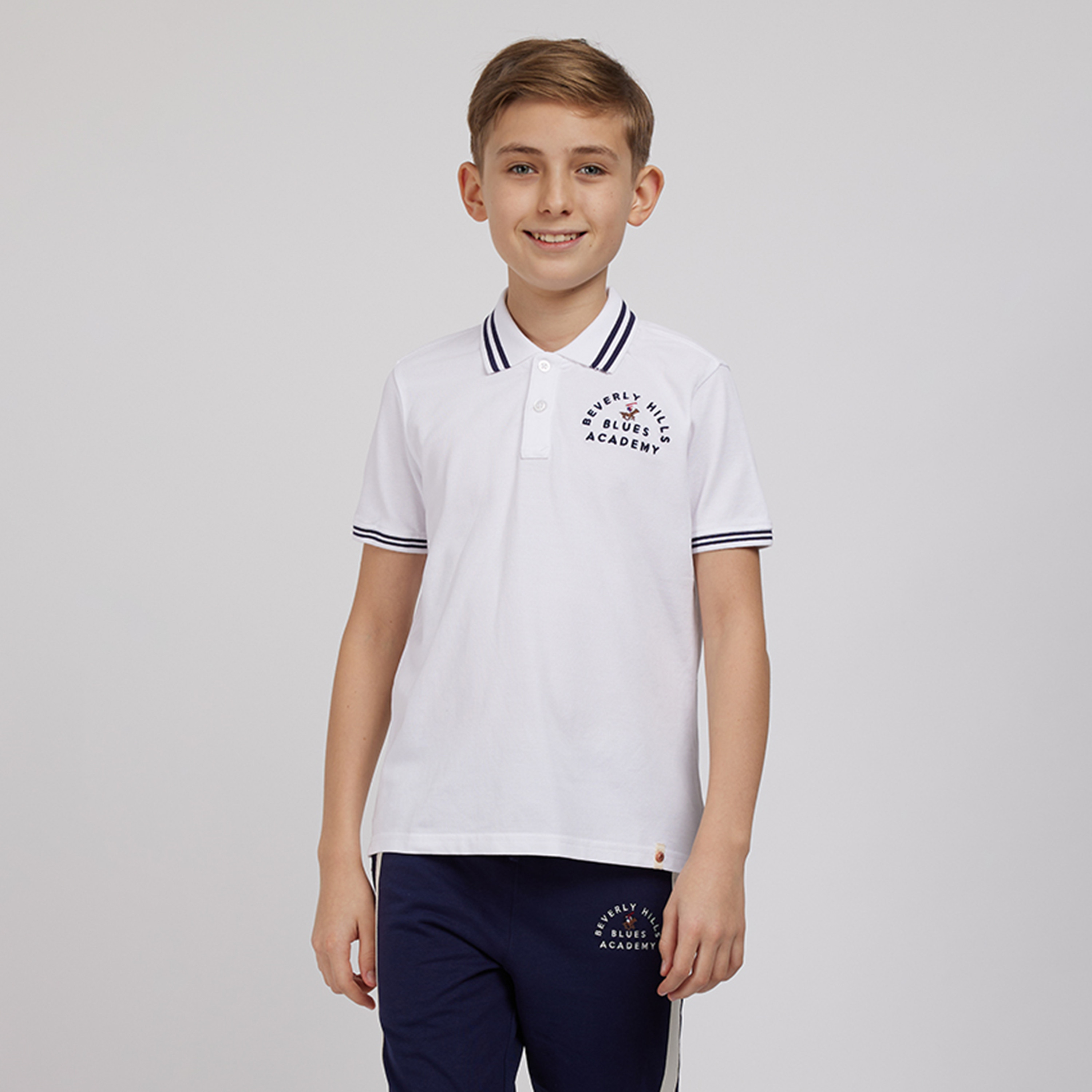 تيشيرت بياقة بولو سادة من القطن من بيفرلي هيلز بولو كلوب-boys-clothing-tshirtsandpolos-image-1