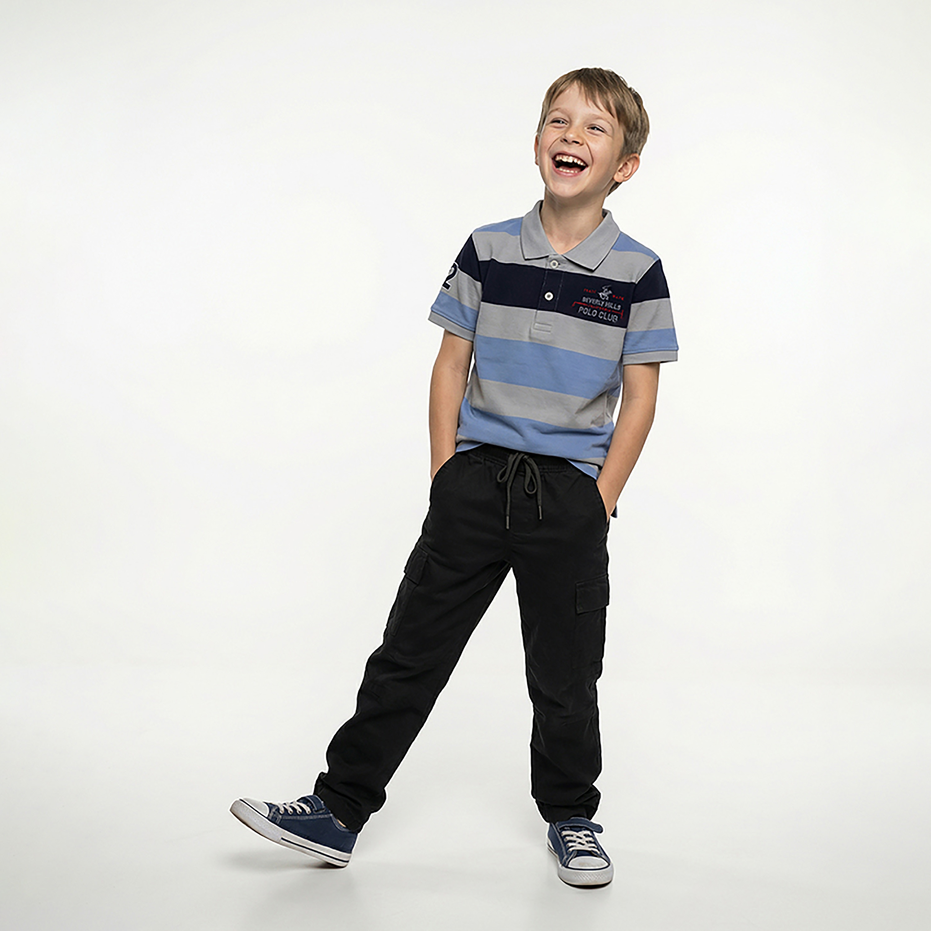 تيشيرت مخطط بياقة وأكمام قصيرة من بيفرلي هيلز بولو كلوب-baby-boys-clothing-tshirtsandpolos-image-2