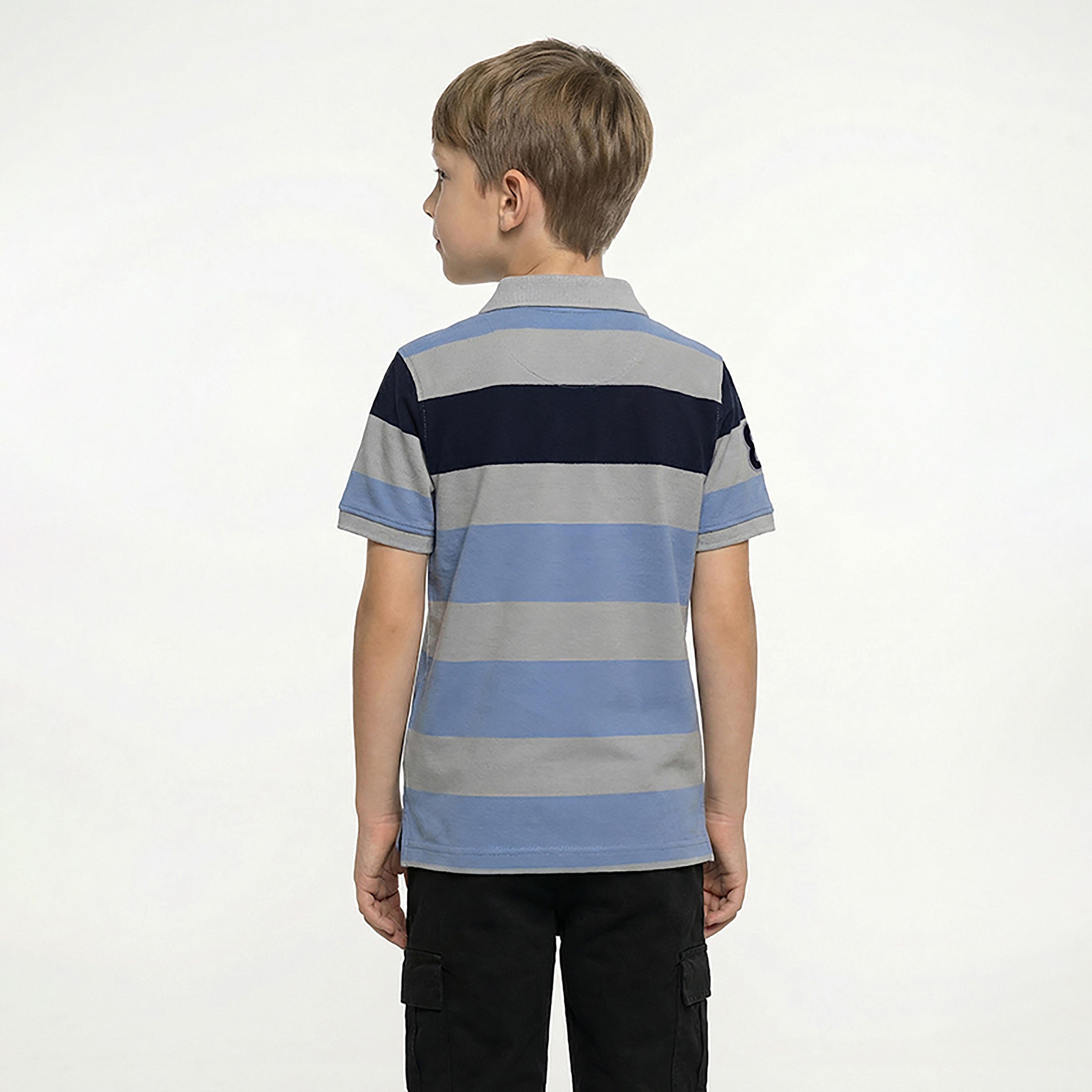 تيشيرت مخطط بياقة وأكمام قصيرة من بيفرلي هيلز بولو كلوب-baby-boys-clothing-tshirtsandpolos-image-3