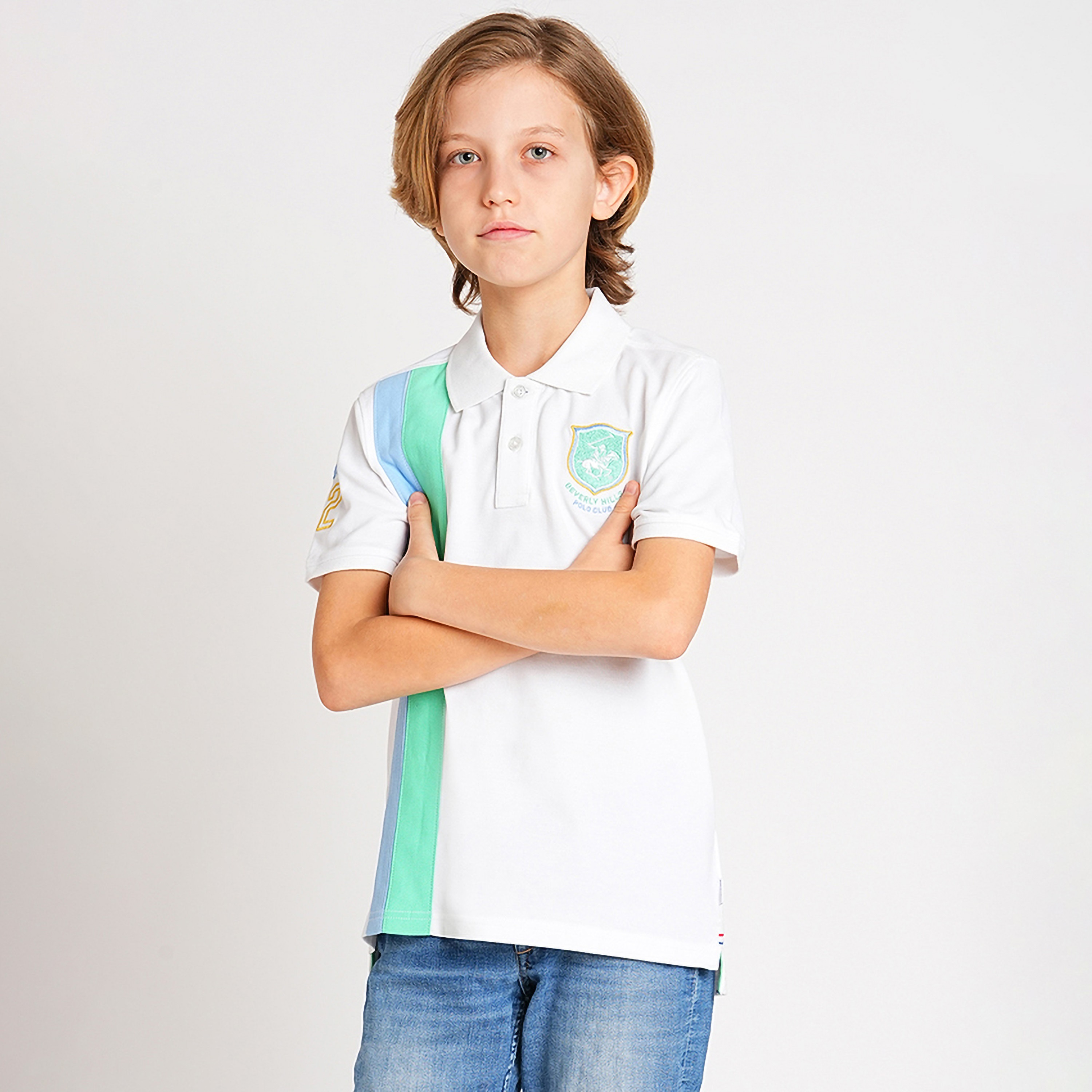 تي شيرت بولو مخطط بأكمام قصيرة من بيفرلي هيلز بولو كلوب-boys-clothing-tshirtsandpolos-image-1