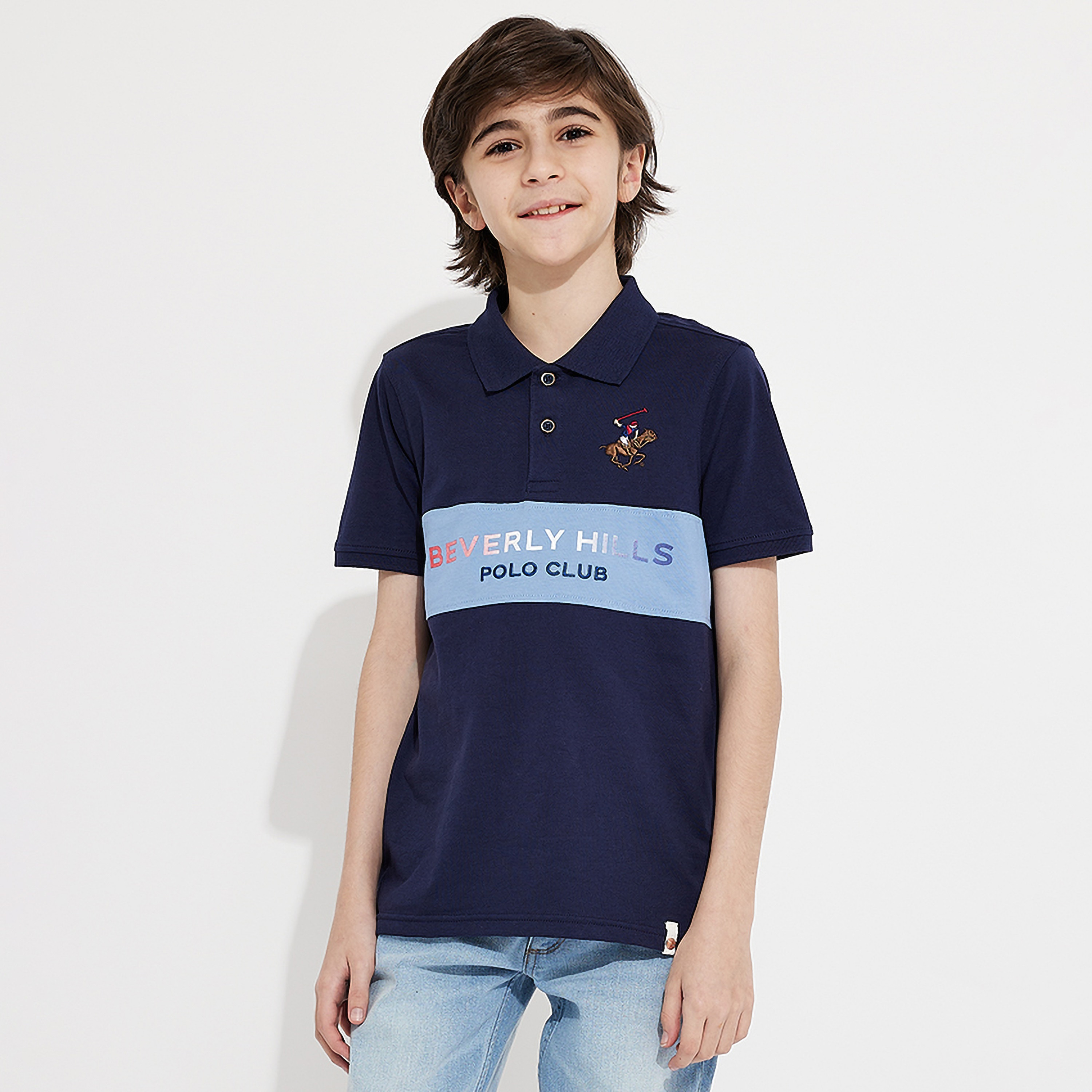 Buy Beverly Hills Polo Club Printed Short Sleeves Polo T Shirt Online Babyshop KSA