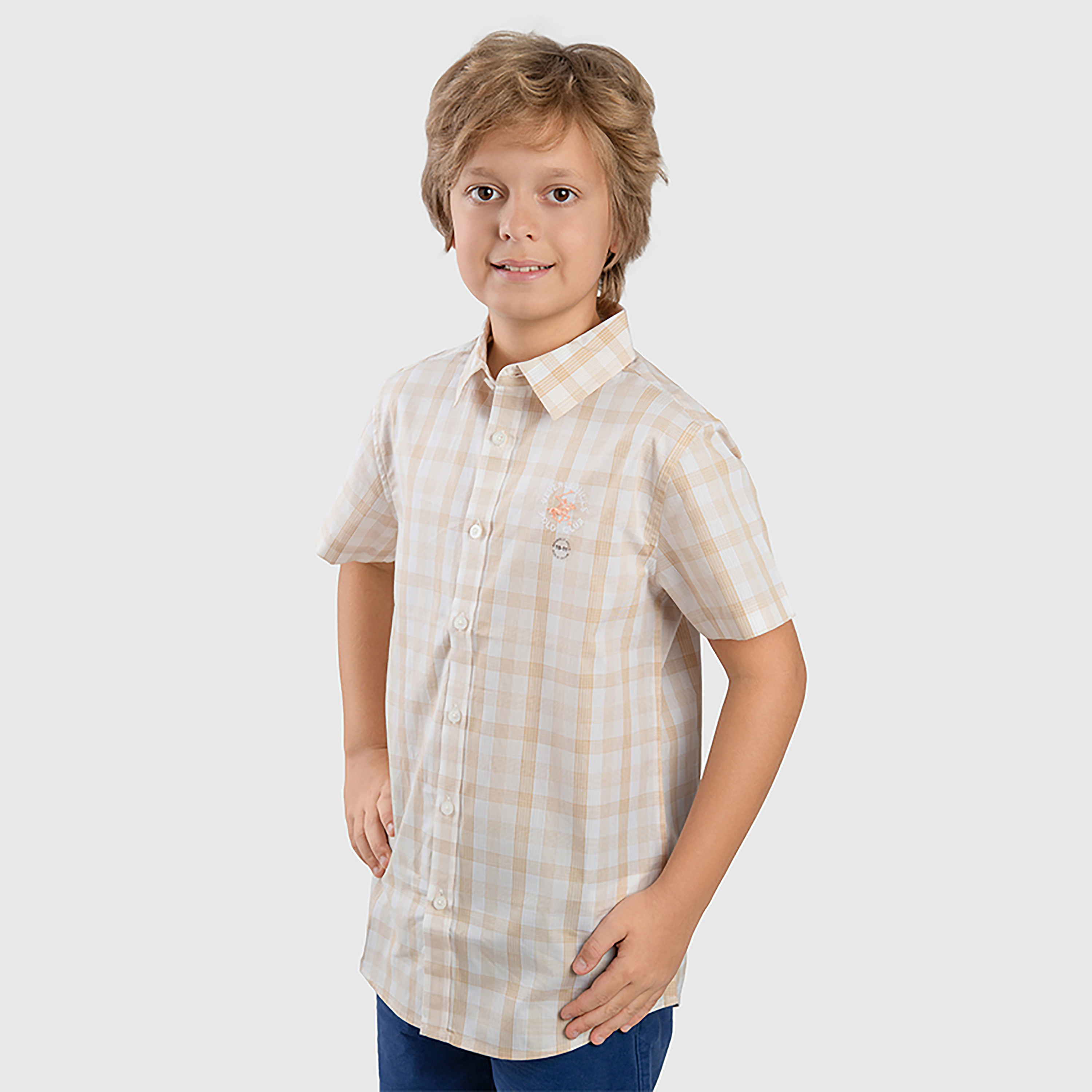 Beverly Hills Polo Club Checked Short Sleeves Shirt-boys-clothing-shirts-image-2