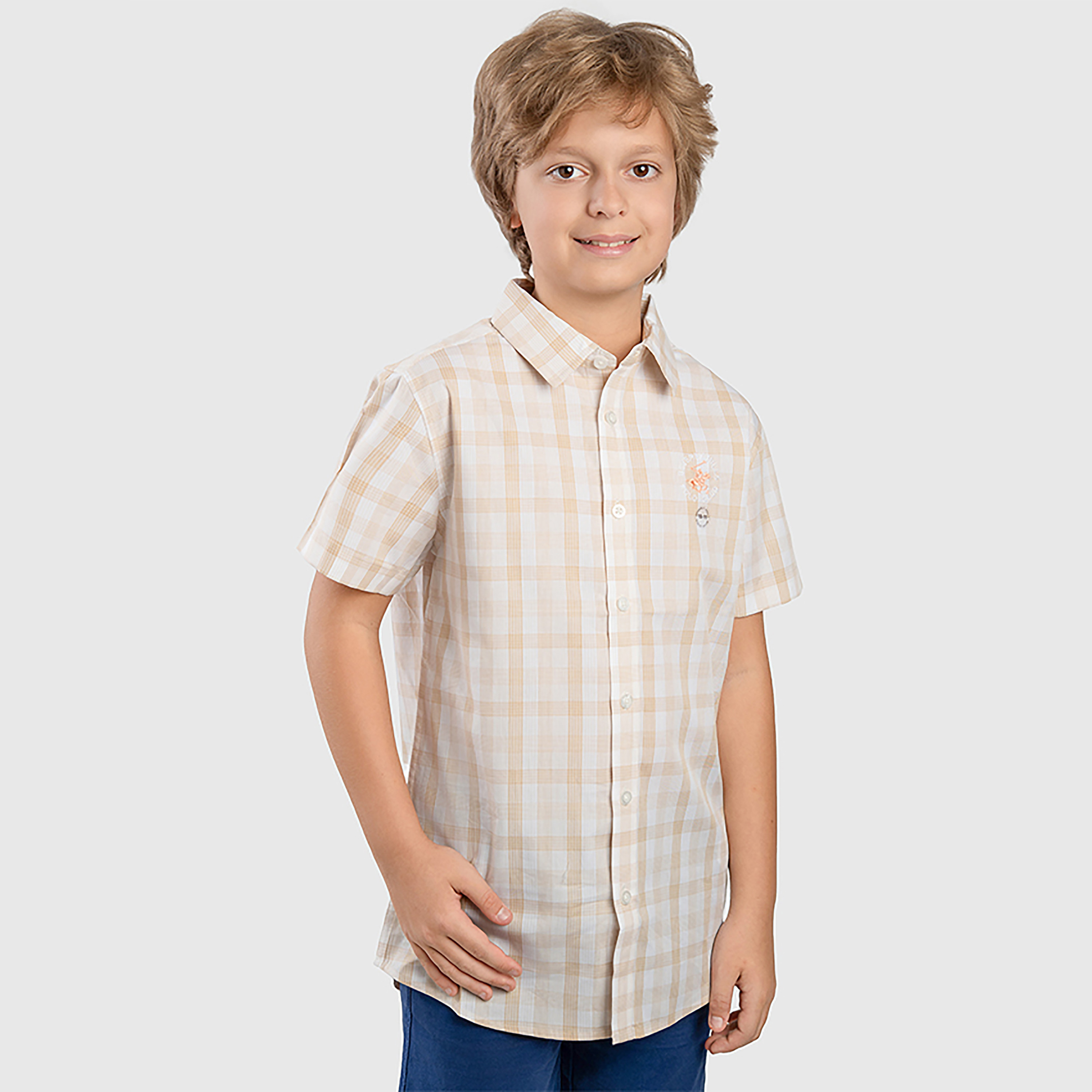 قميص بأكمام قصيرة بنقشة كاروهات من بيفرلي هيلز بولو كلوب-boys-clothing-shirts-image-3