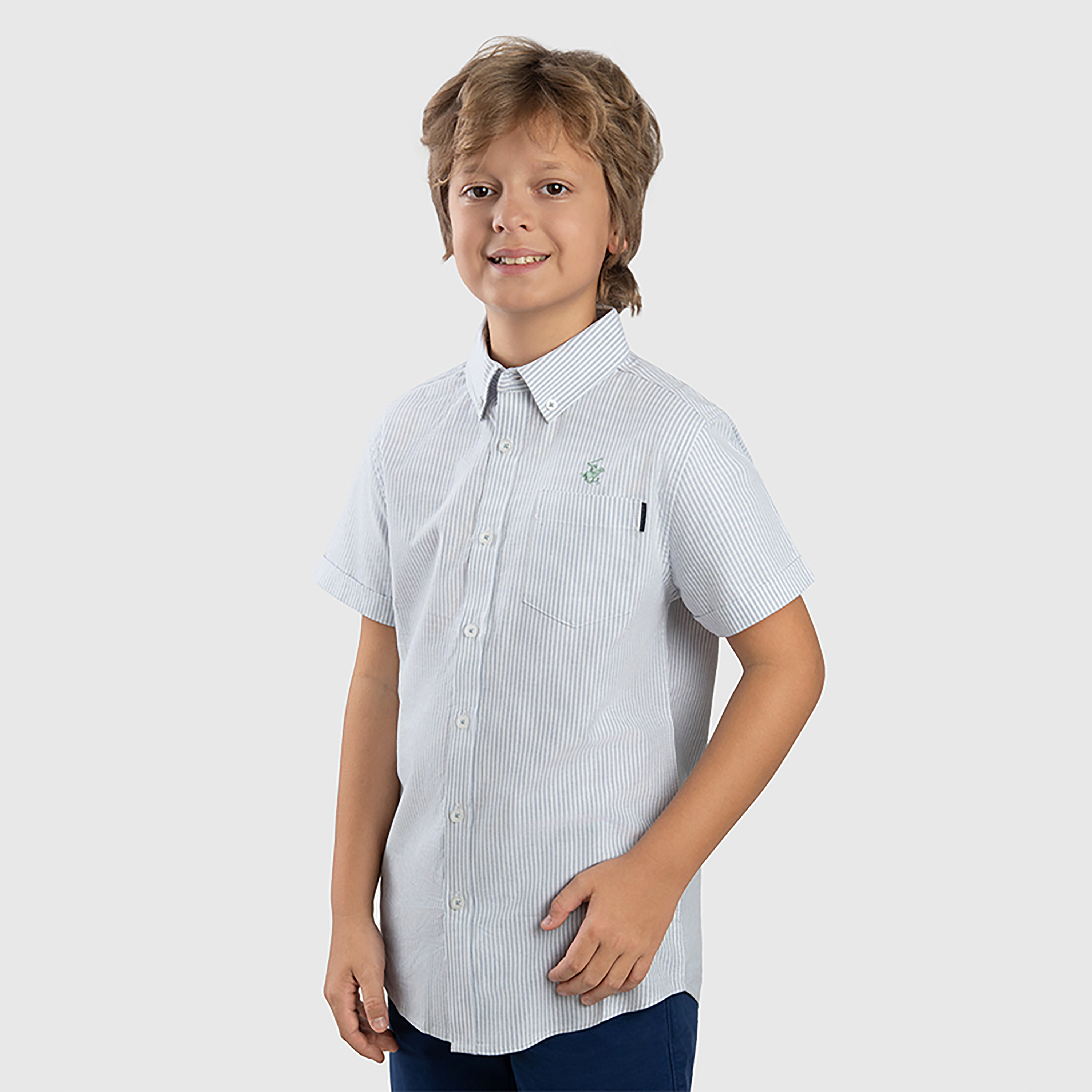 قميص مخطط بأكمام قصيرة من بيفرلي هيلز بولو كلوب-boys-clothing-shirts-image-2