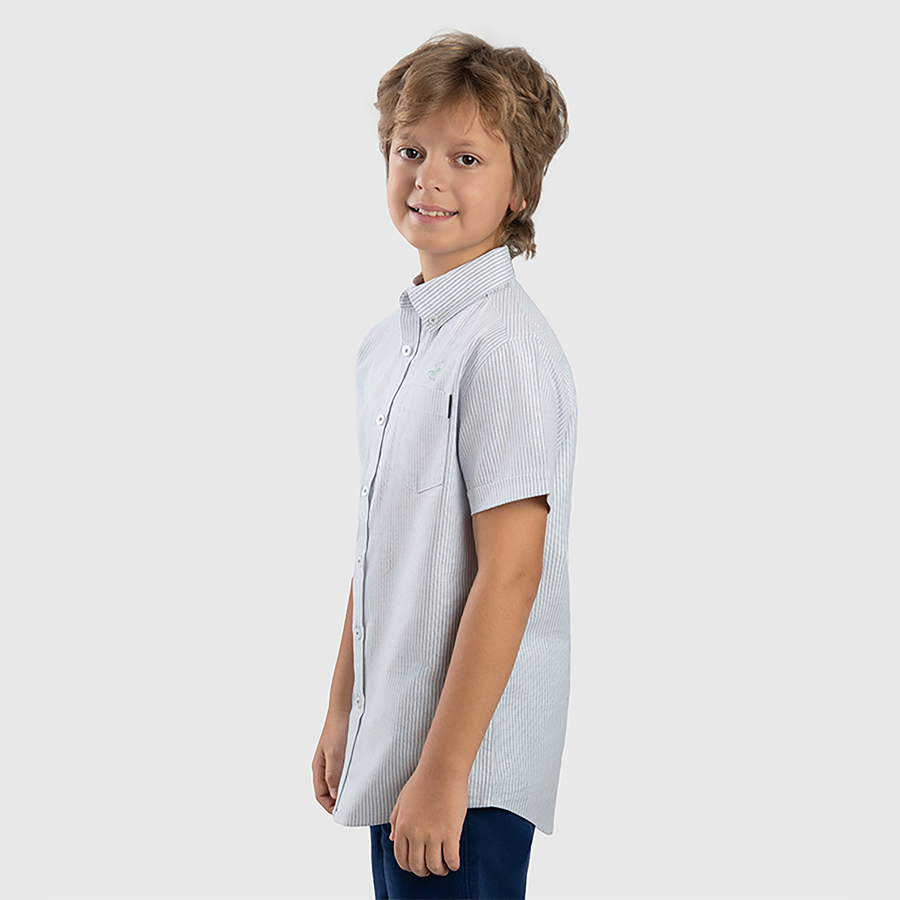 قميص مخطط بأكمام قصيرة من بيفرلي هيلز بولو كلوب-boys-clothing-shirts-image-4