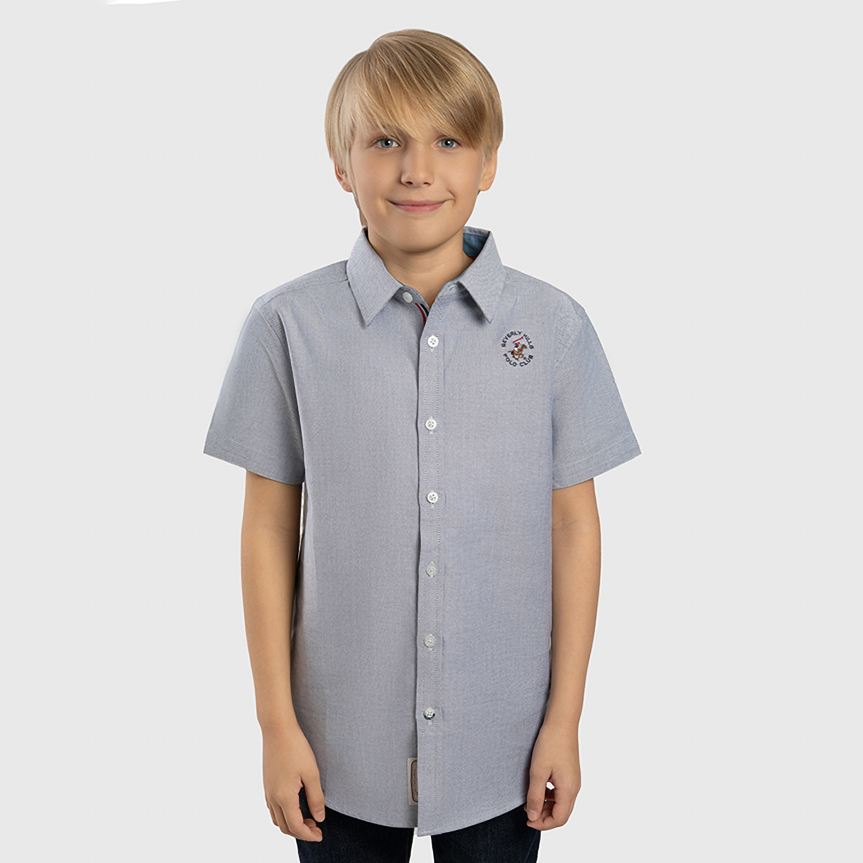 قميص سادة باكمام قصيرة من بيفرلي هيلز بولو كلوب-boys-clothing-shirts-image-1