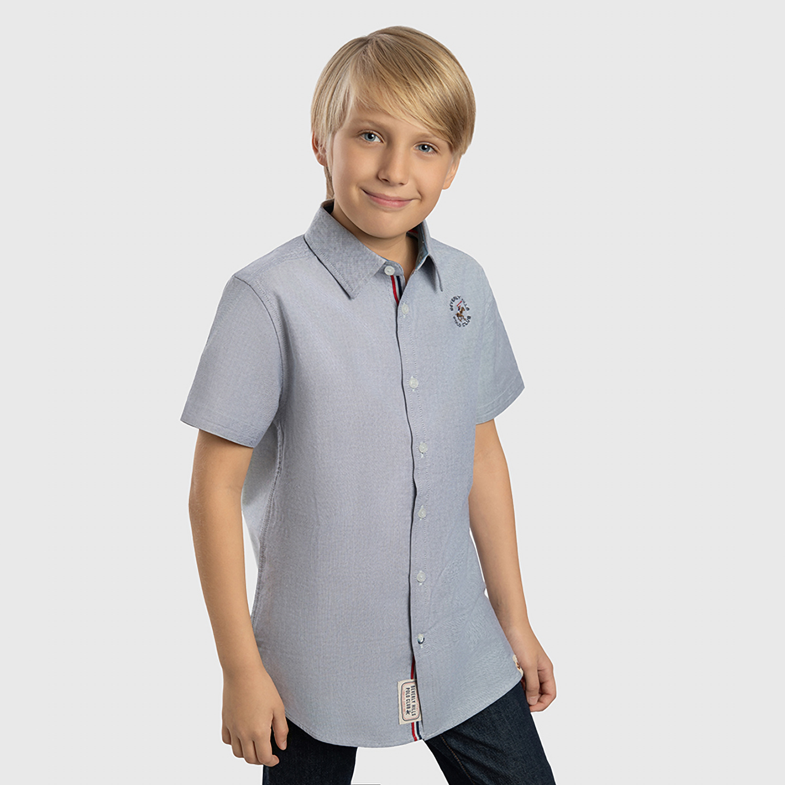 قميص سادة باكمام قصيرة من بيفرلي هيلز بولو كلوب-boys-clothing-shirts-image-2