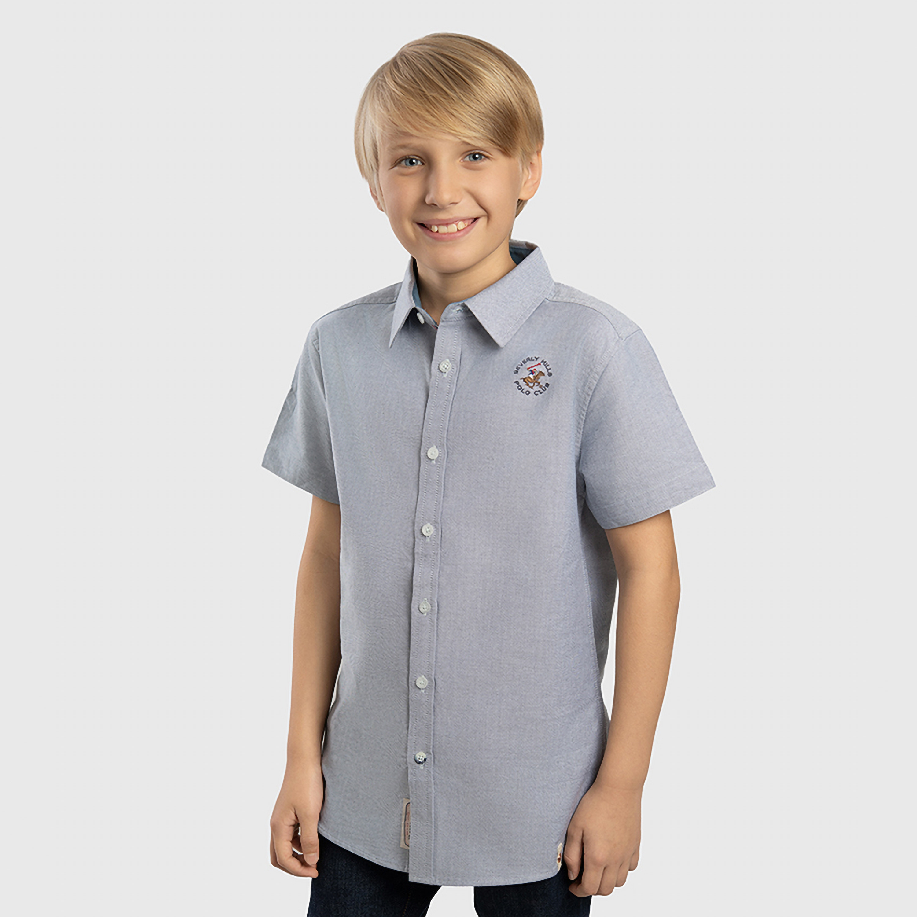 قميص سادة باكمام قصيرة من بيفرلي هيلز بولو كلوب-boys-clothing-shirts-image-3