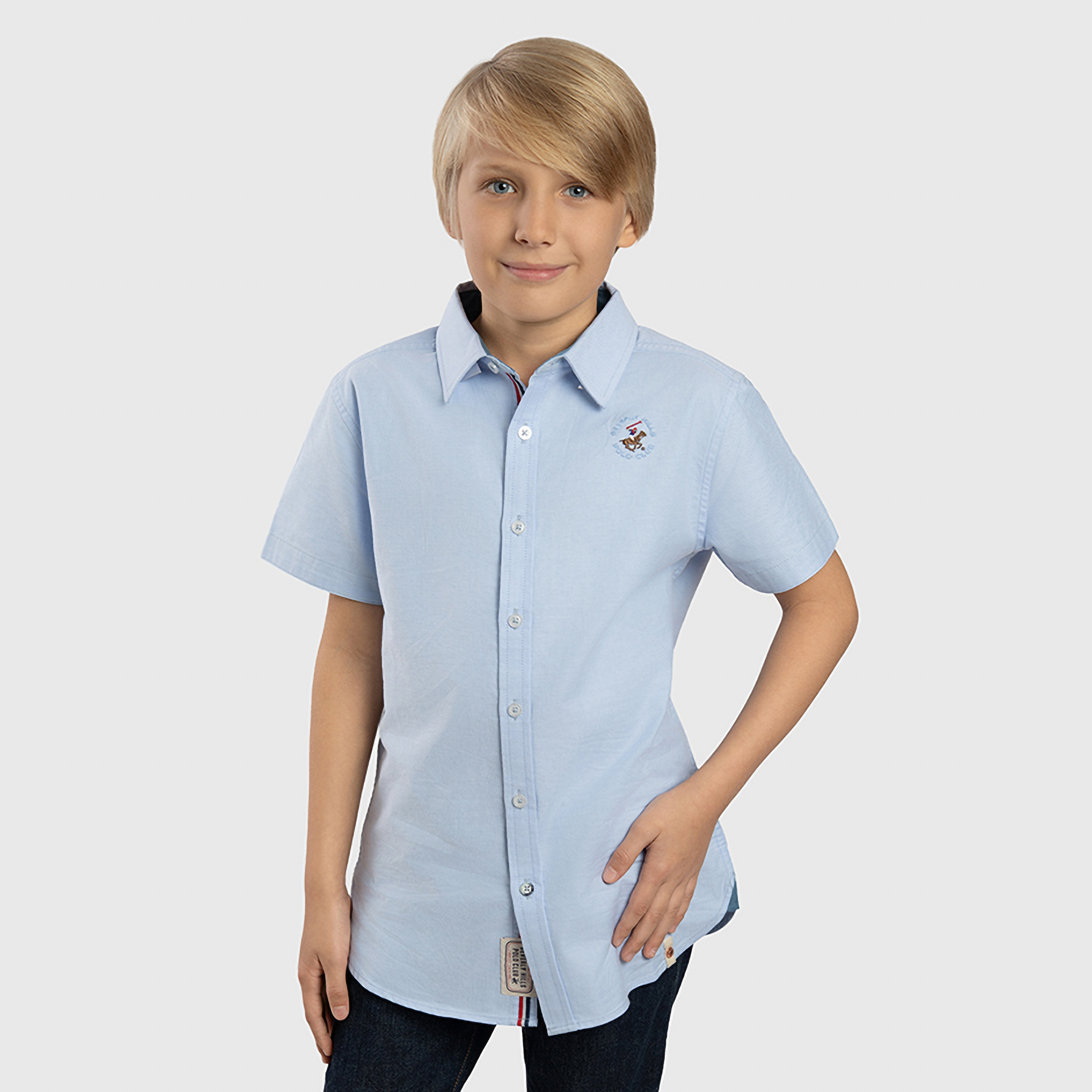 قميص سادة باكمام قصيرة من بيفرلي هيلز بولو كلوب-boys-clothing-shirts-image-9