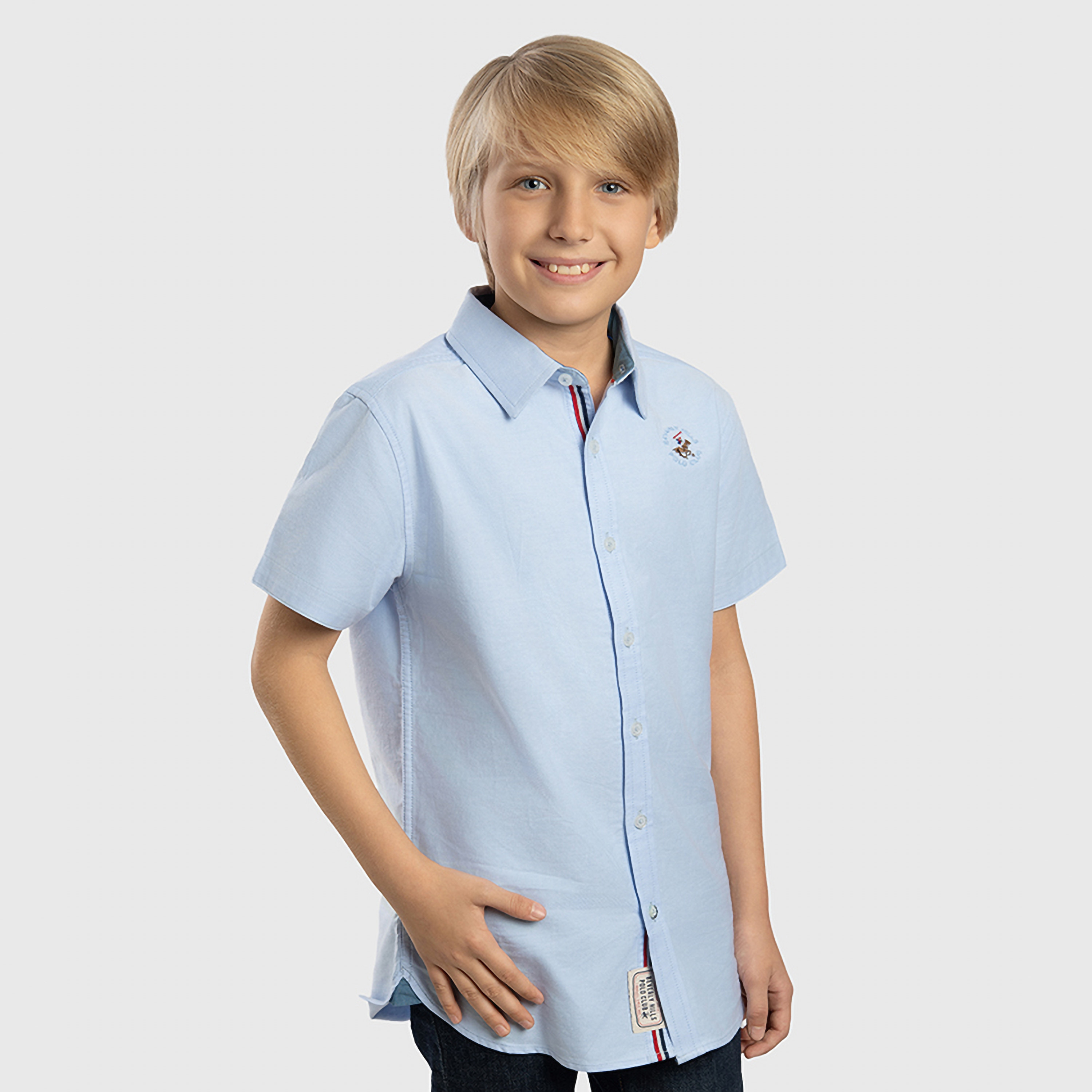 قميص سادة باكمام قصيرة من بيفرلي هيلز بولو كلوب-boys-clothing-shirts-image-10