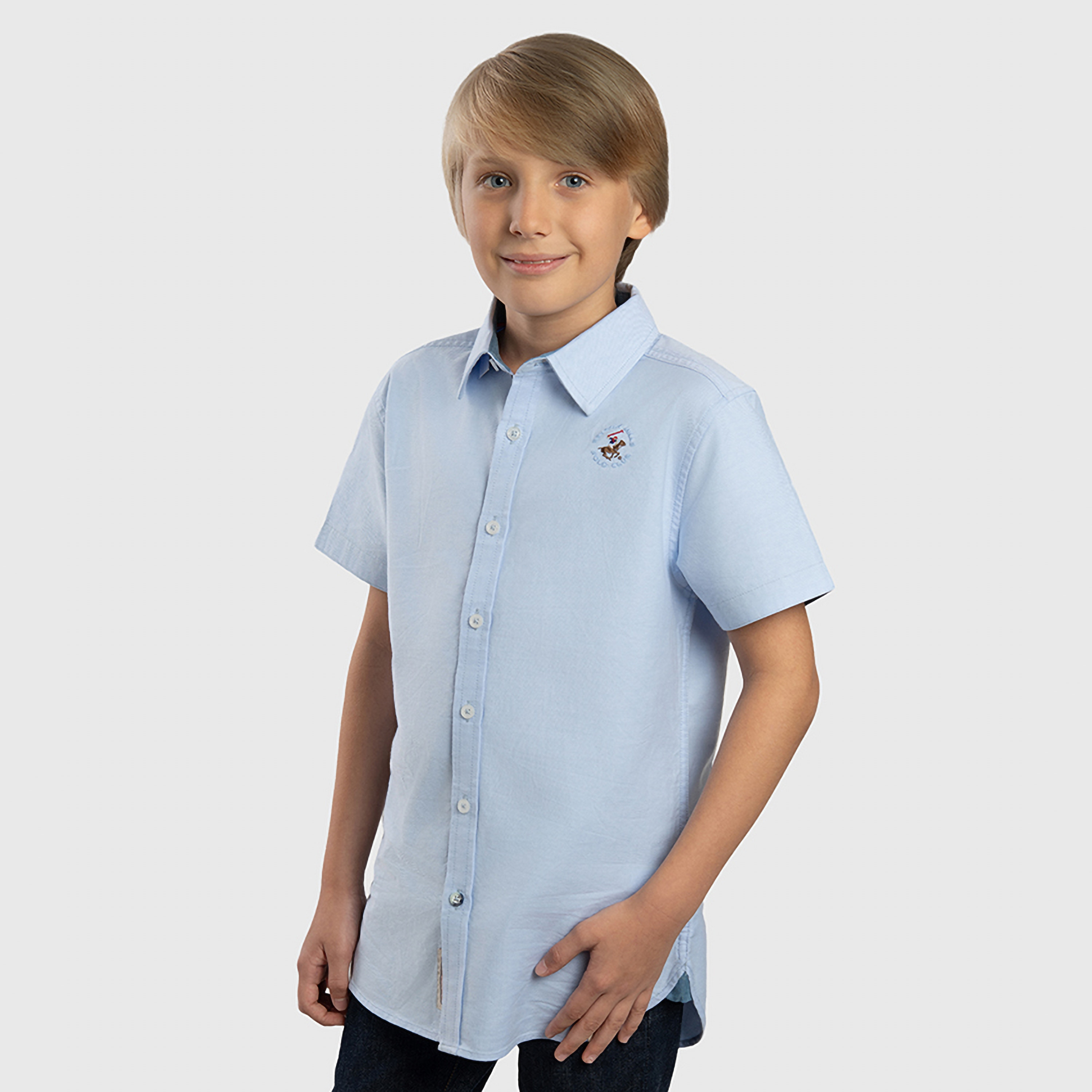 قميص سادة باكمام قصيرة من بيفرلي هيلز بولو كلوب-boys-clothing-shirts-image-11
