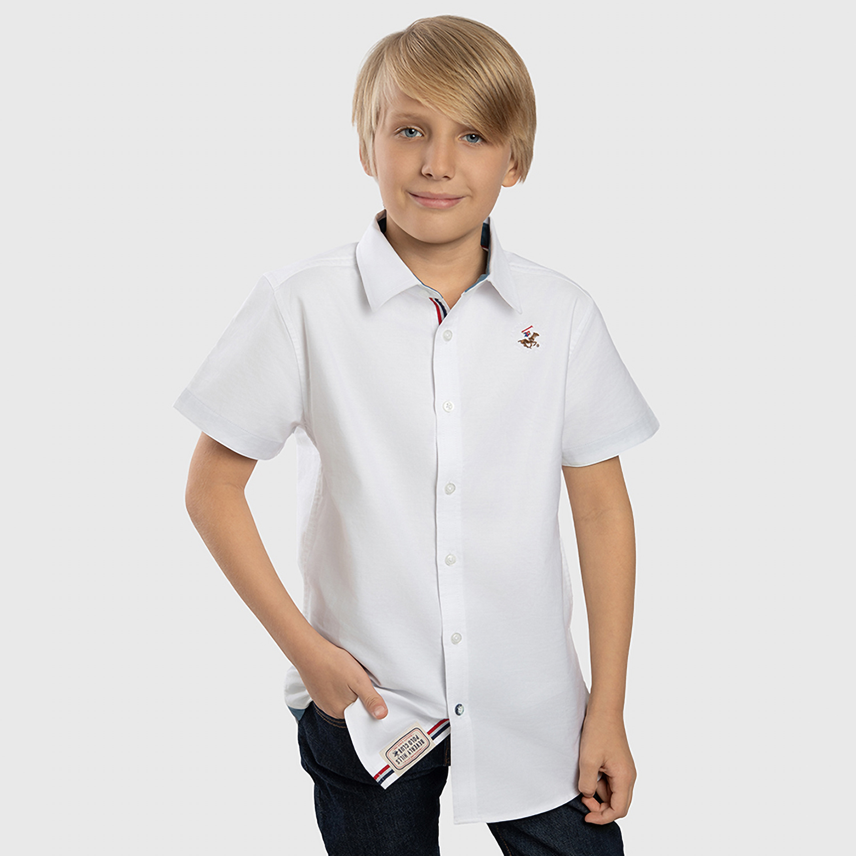 قميص سادة باكمام قصيرة من بيفرلي هيلز بولو كلوب-boys-clothing-shirts-image-5