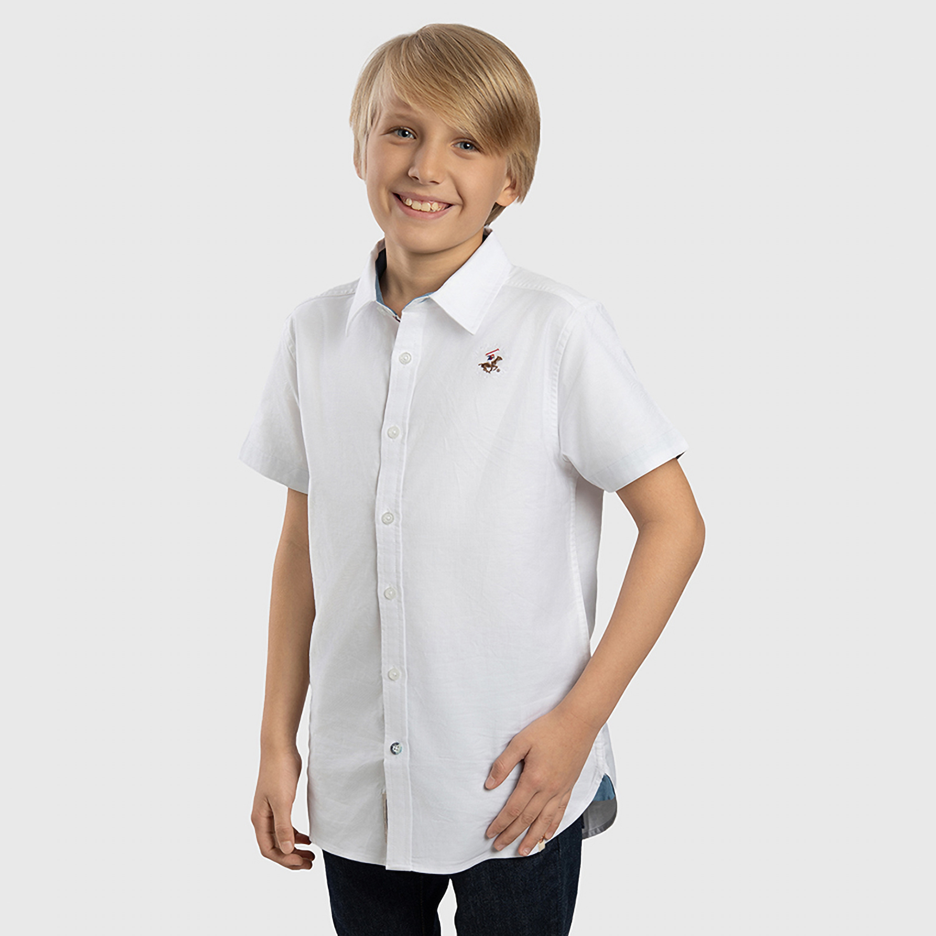 قميص سادة باكمام قصيرة من بيفرلي هيلز بولو كلوب-boys-clothing-shirts-image-7