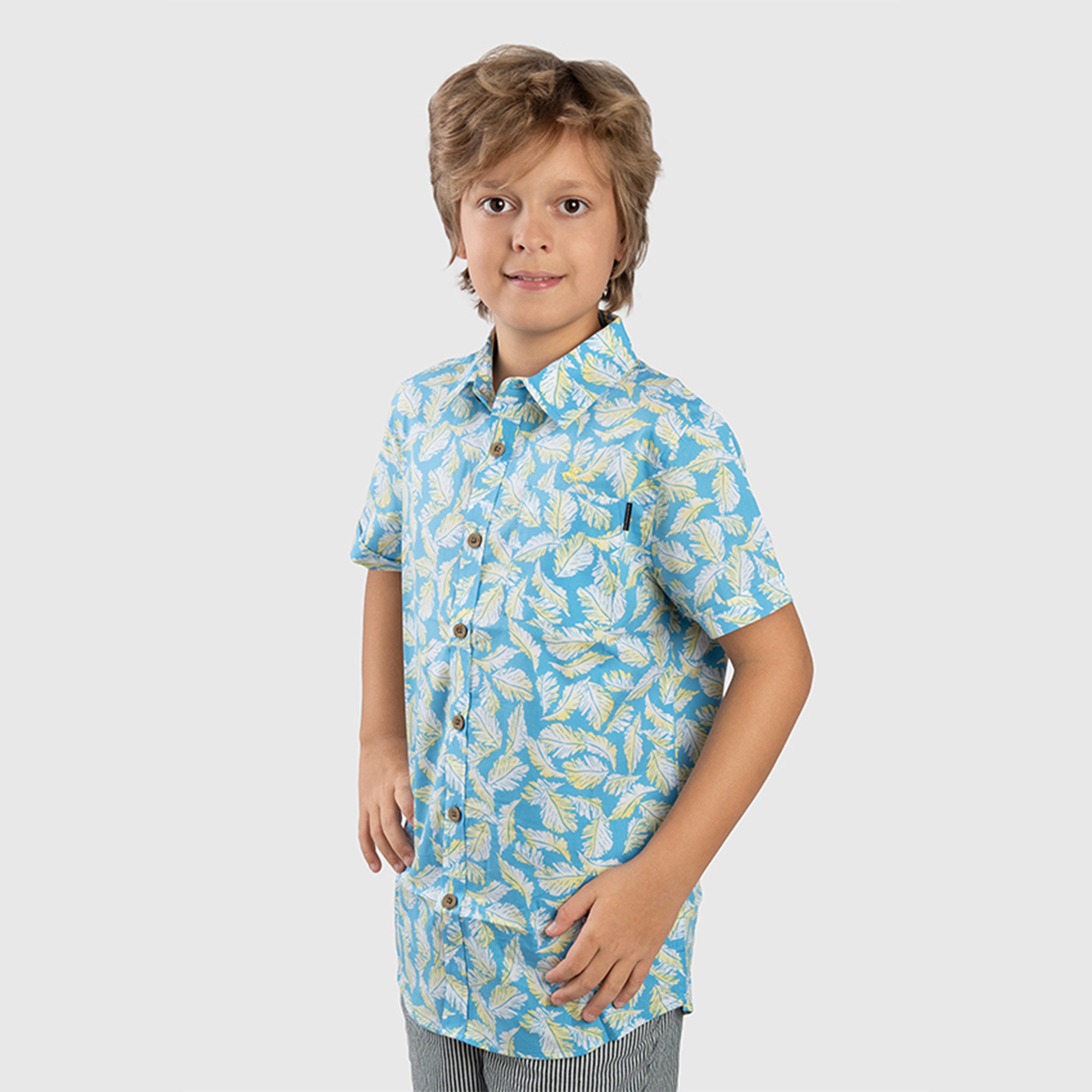 Beverly Hills Polo Club Cotton Floral Printed Neck Shirt-boys-clothing-shirts-image-2