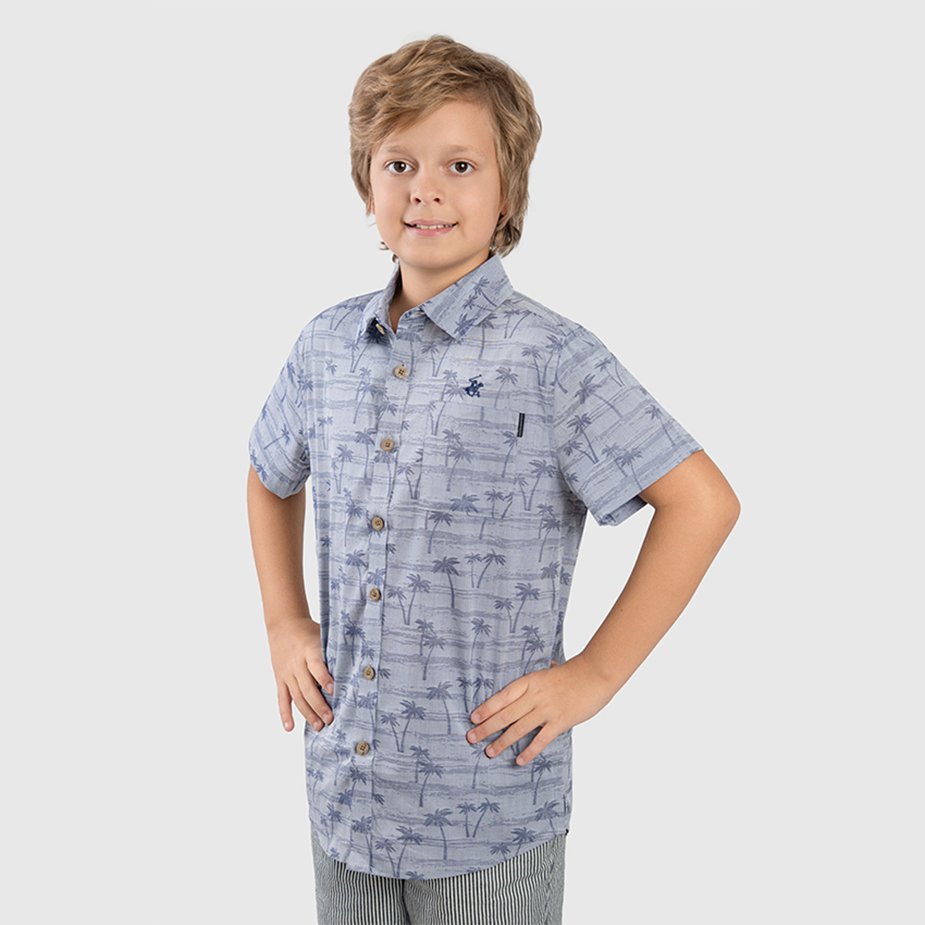 قميص بياقة بطبعة زهور من القطن من بيفرلي هيلز بولو كلوب-boys-clothing-shirts-image-2