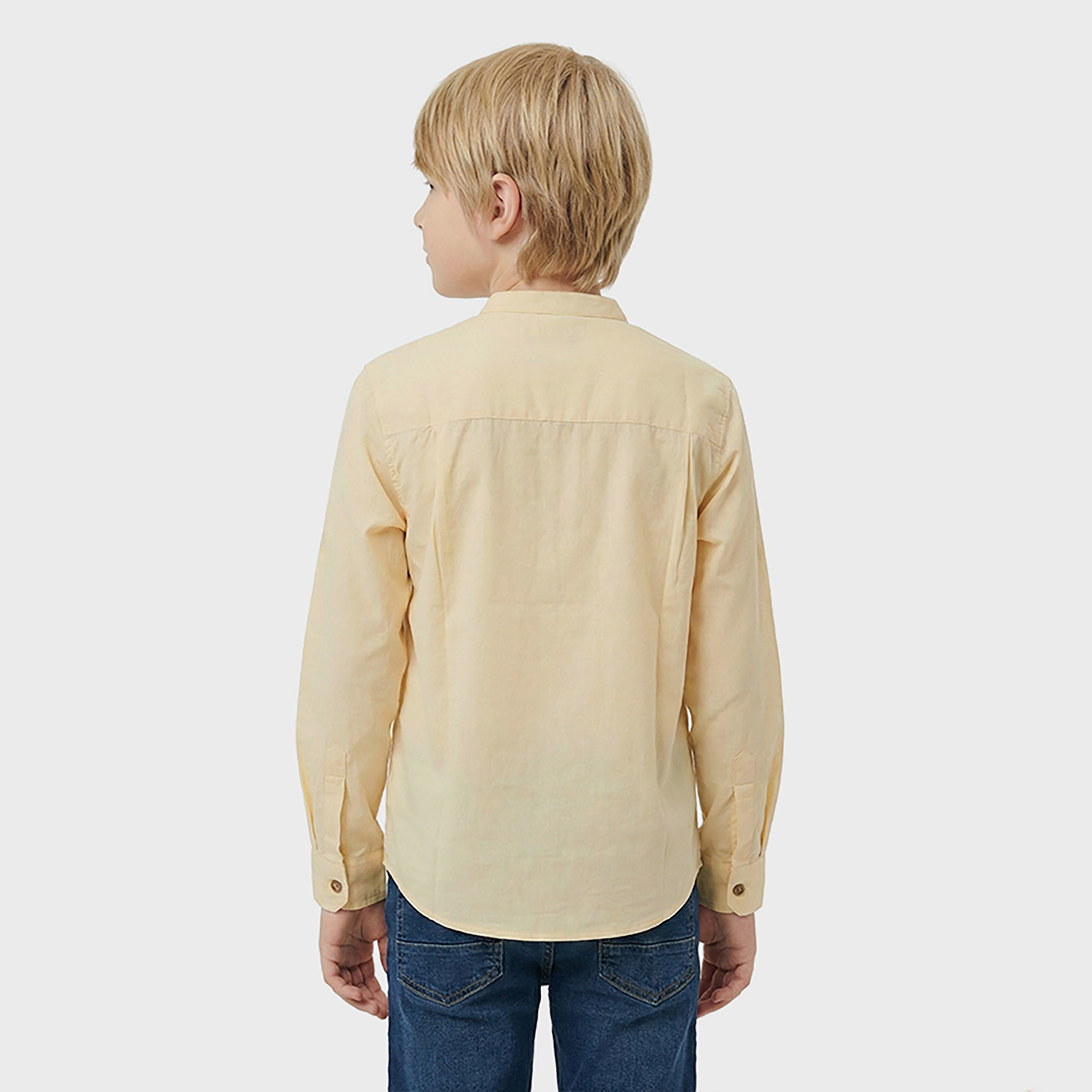 Beverly Hills Polo Club Solid Cotton Long Sleeves Mandarin Collar Shirt-boys-clothing-shirts-image-3