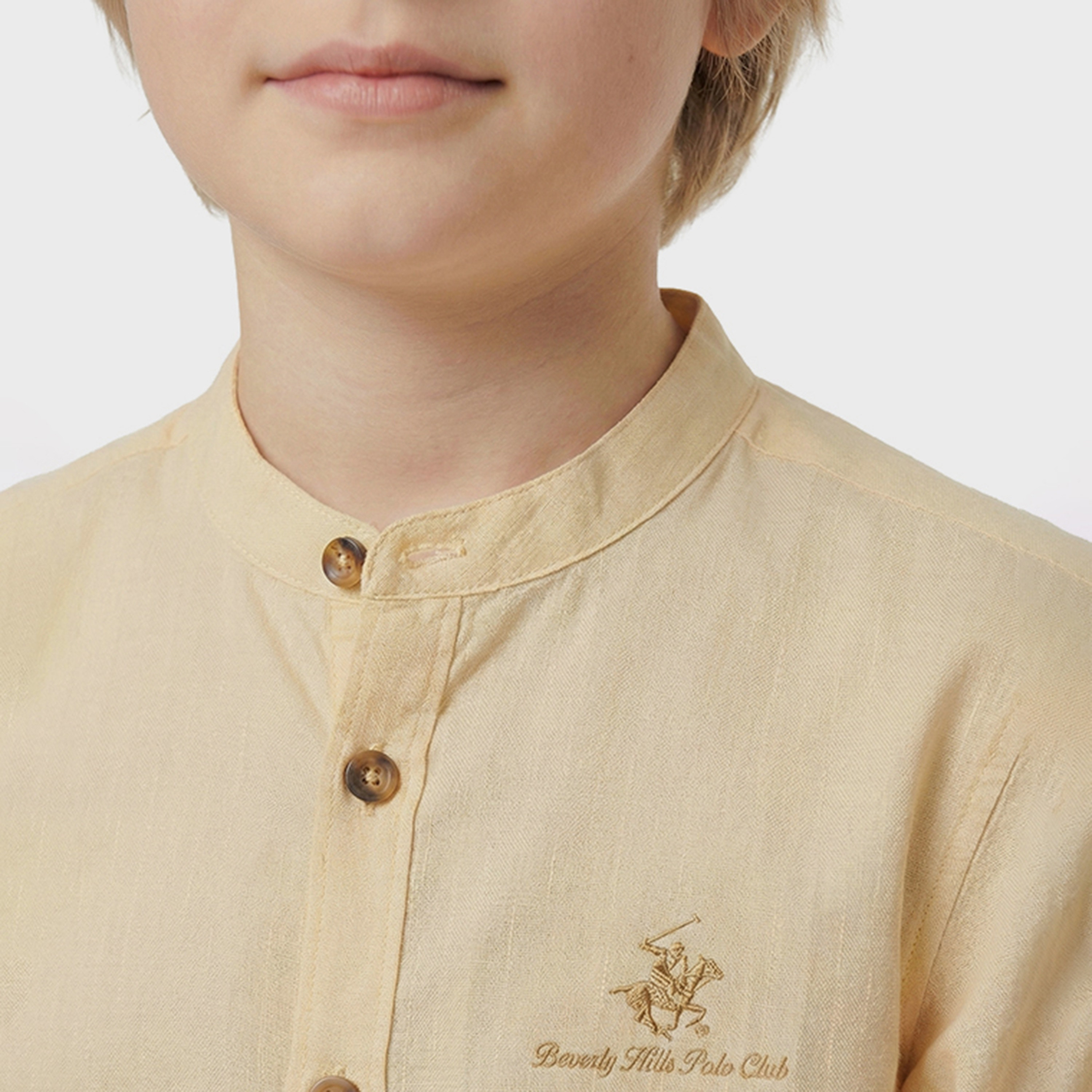 Beverly Hills Polo Club Solid Cotton Long Sleeves Mandarin Collar Shirt-boys-clothing-shirts-image-5
